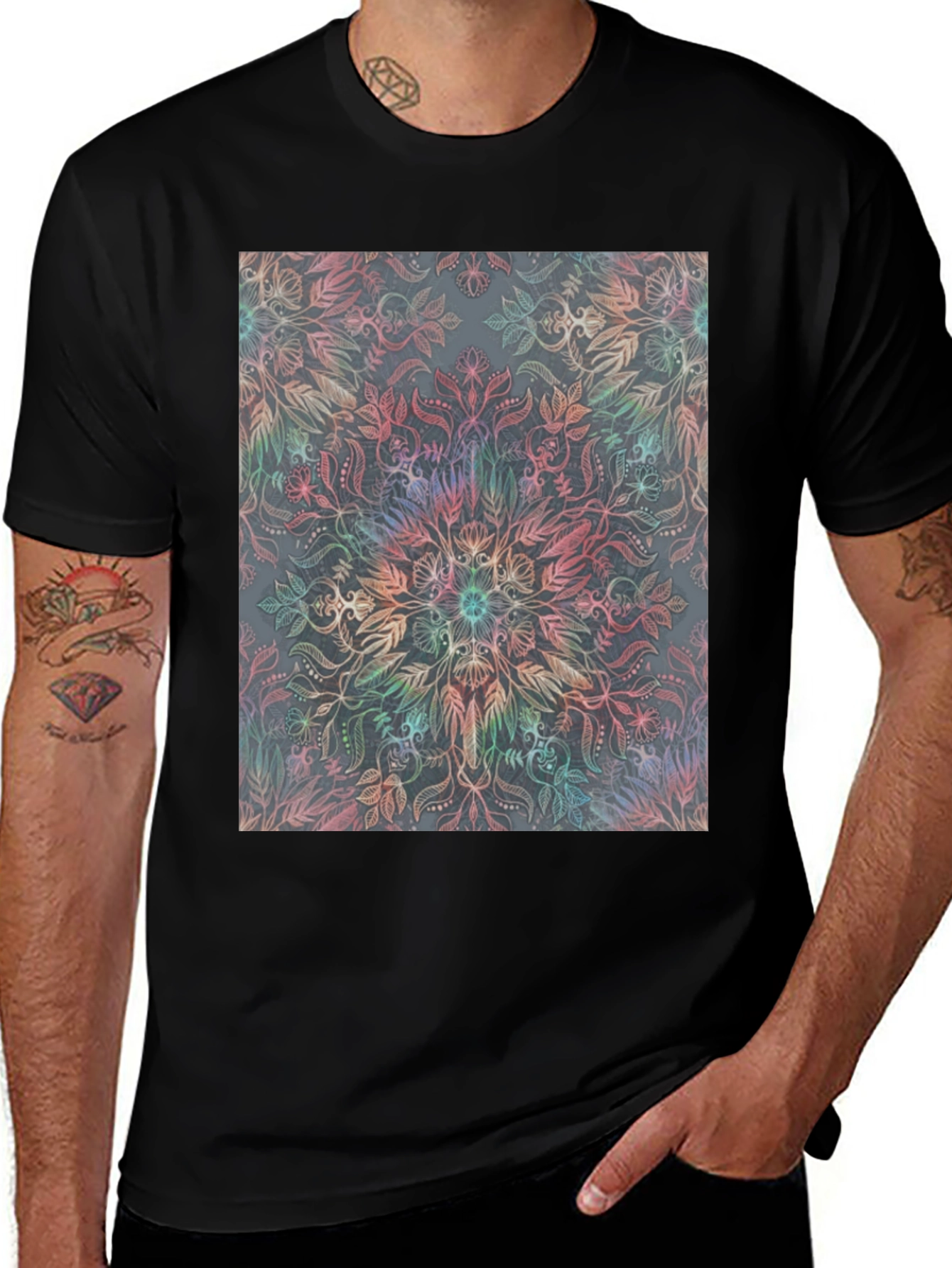 Floral Mandala T-Shirt - Unique Graphic Tee
