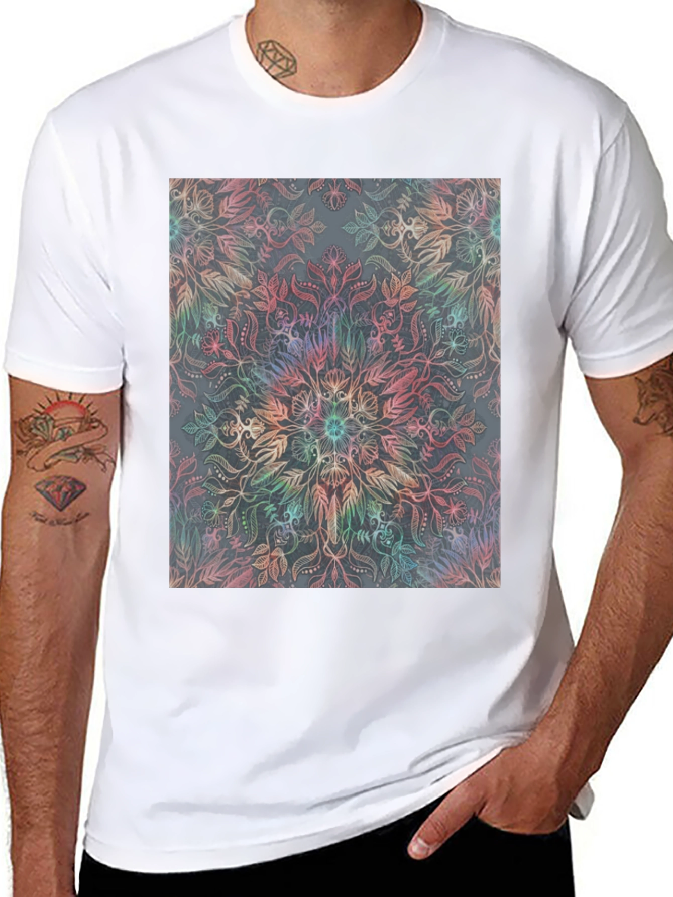Floral Mandala T-Shirt - Unique Graphic Tee