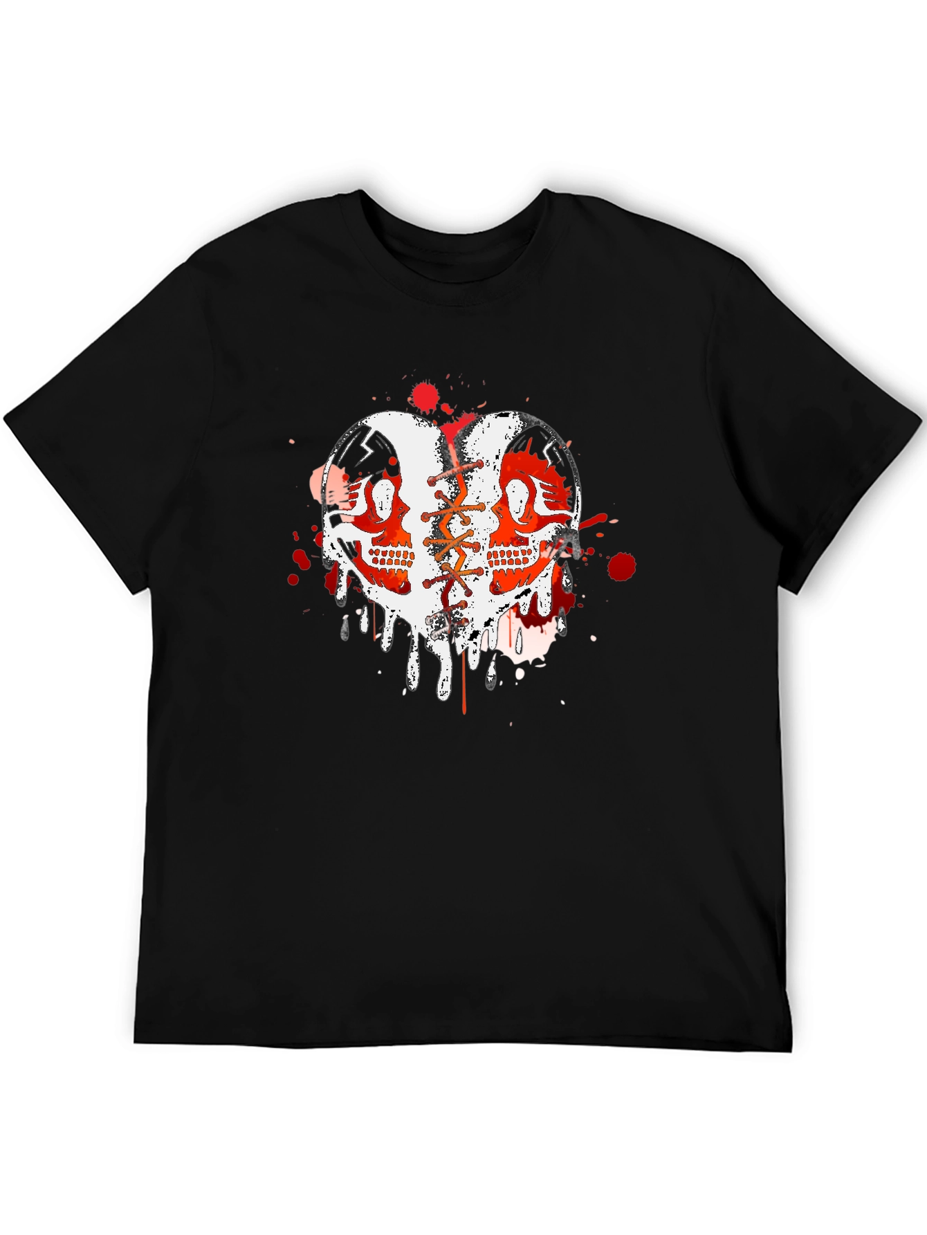 Edgy Skull Heart Graphic Tee