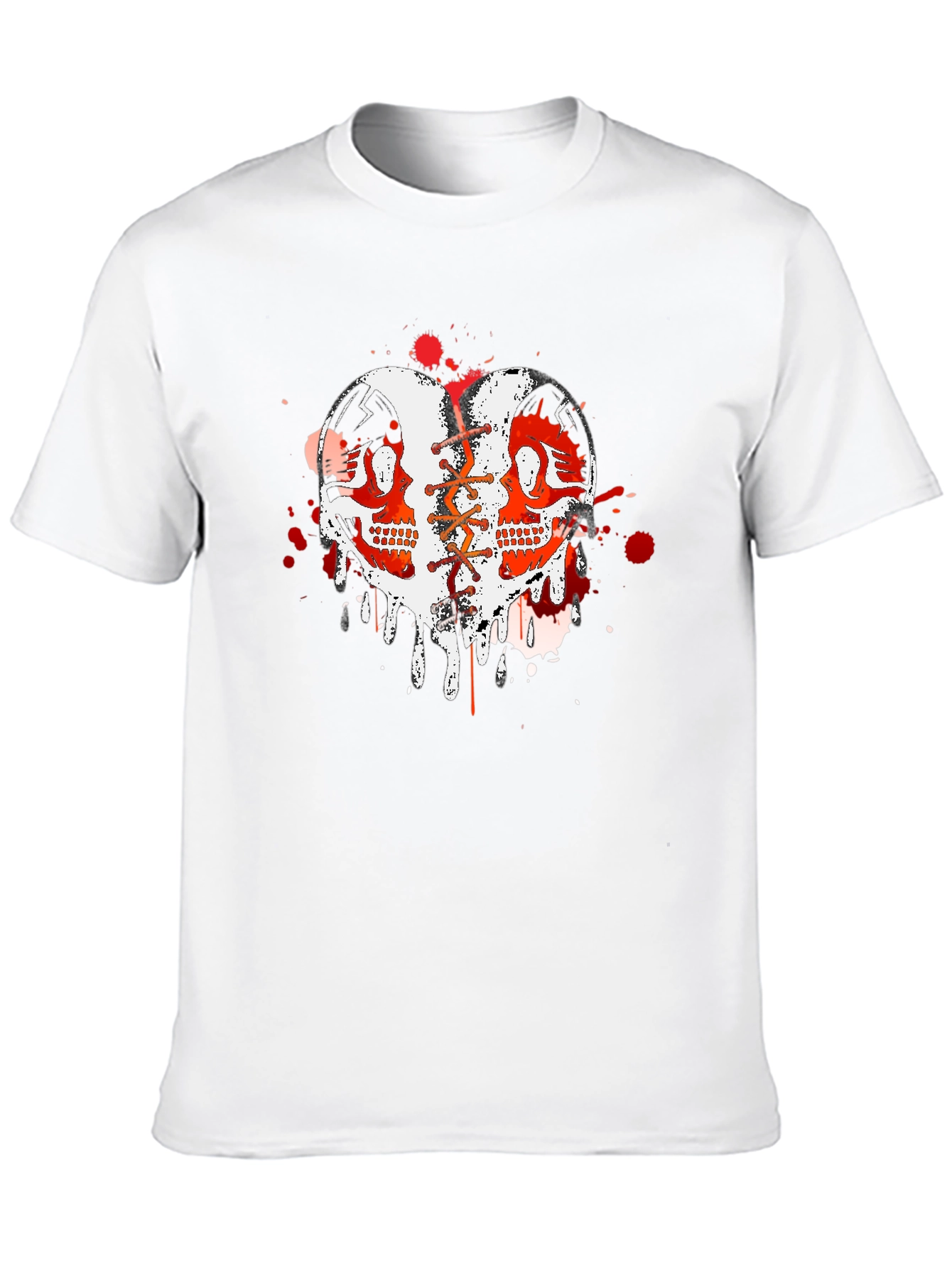 Edgy Skull Heart Graphic Tee