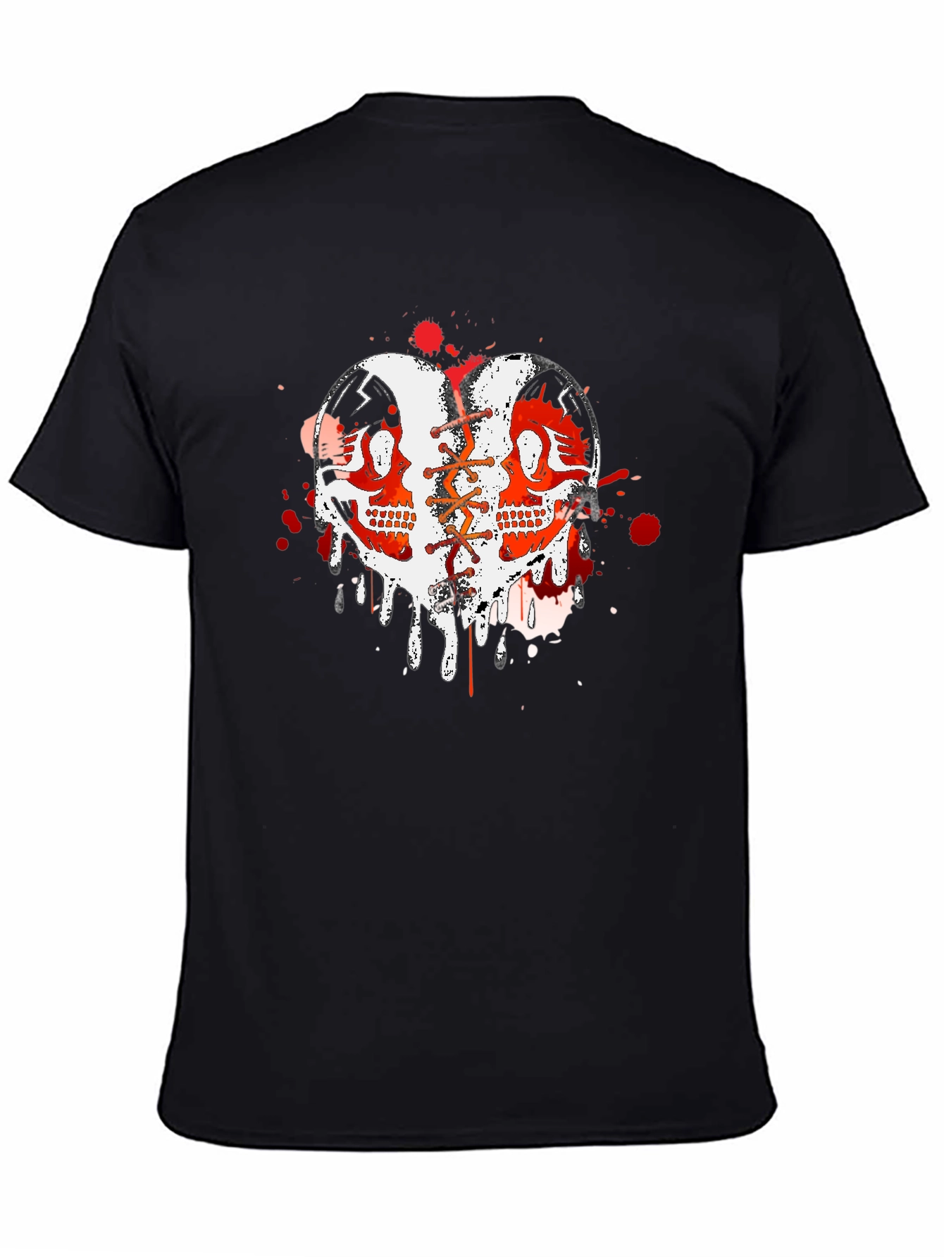 Edgy Skull Heart Graphic Tee