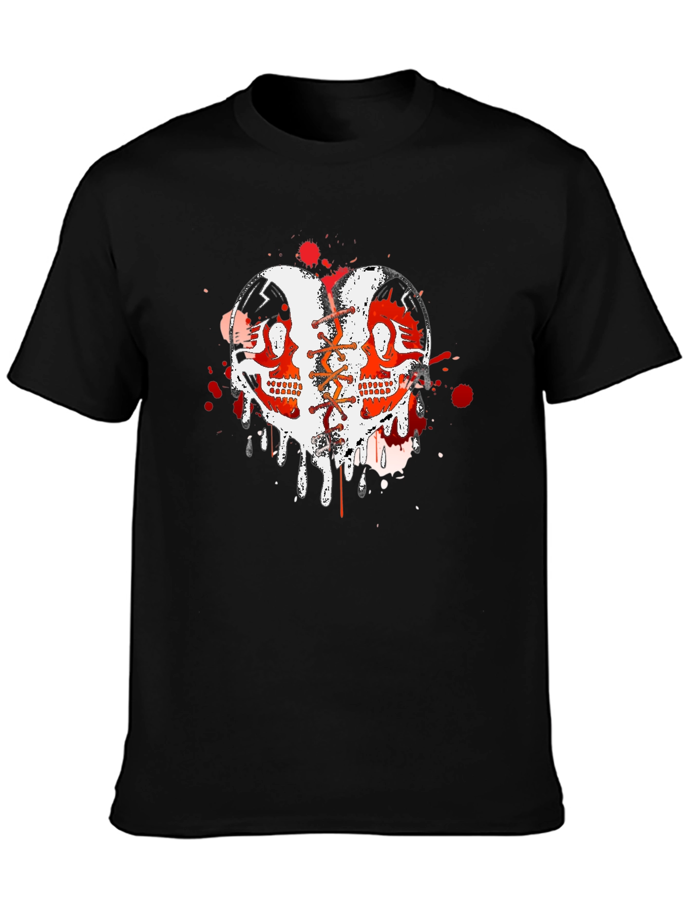 Edgy Skull Heart Graphic Tee