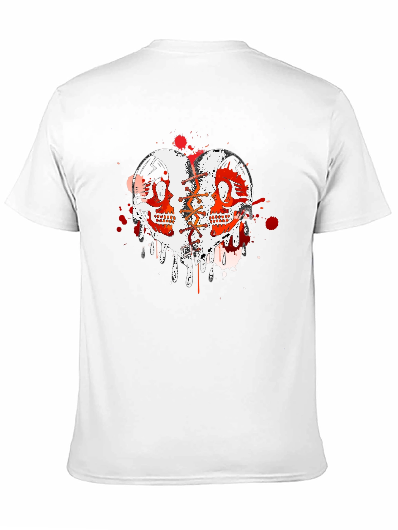 Edgy Skull Heart Graphic Tee