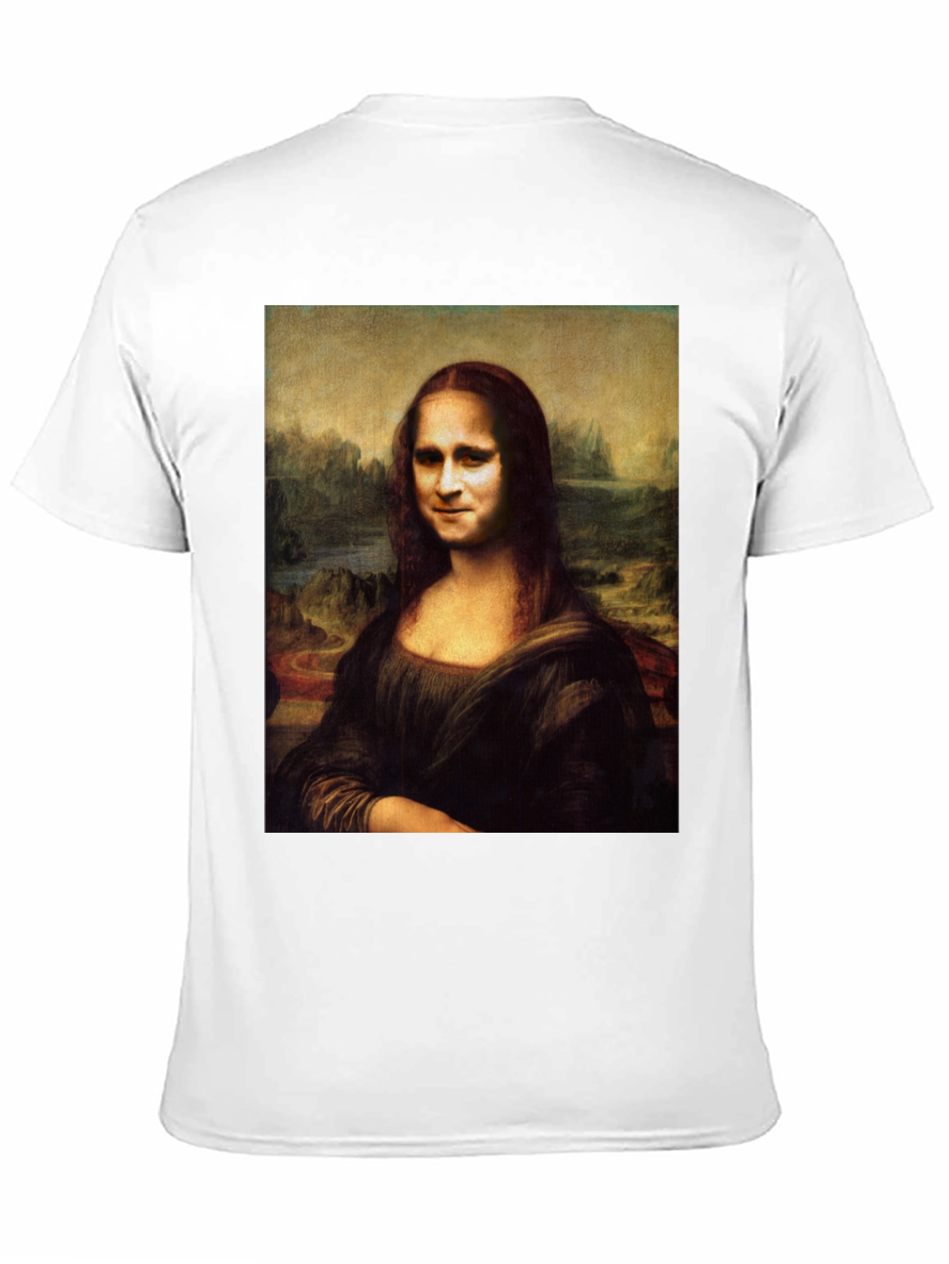 Mona Lisa Funny Face Black T-Shirt