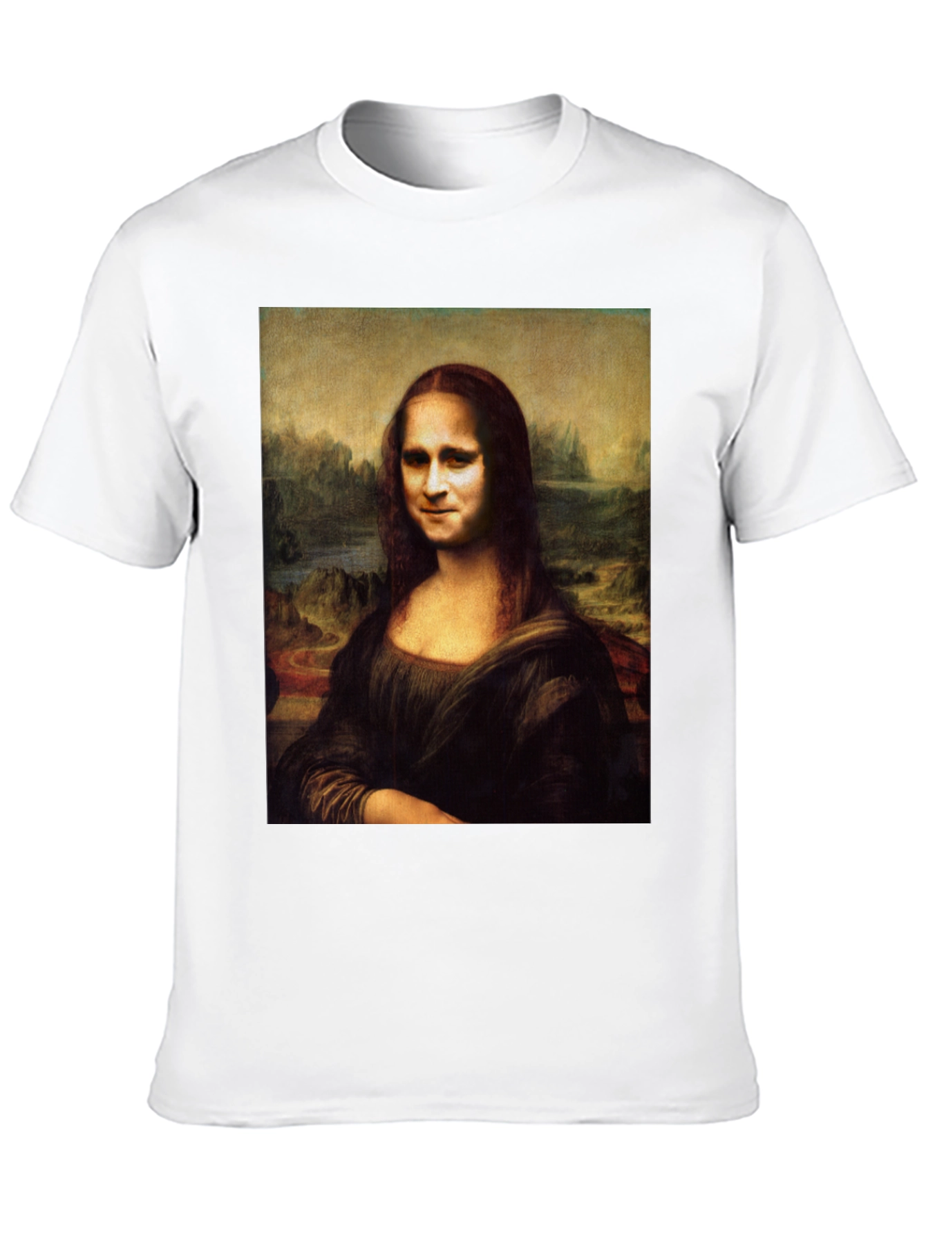 Mona Lisa Funny Face Black T-Shirt
