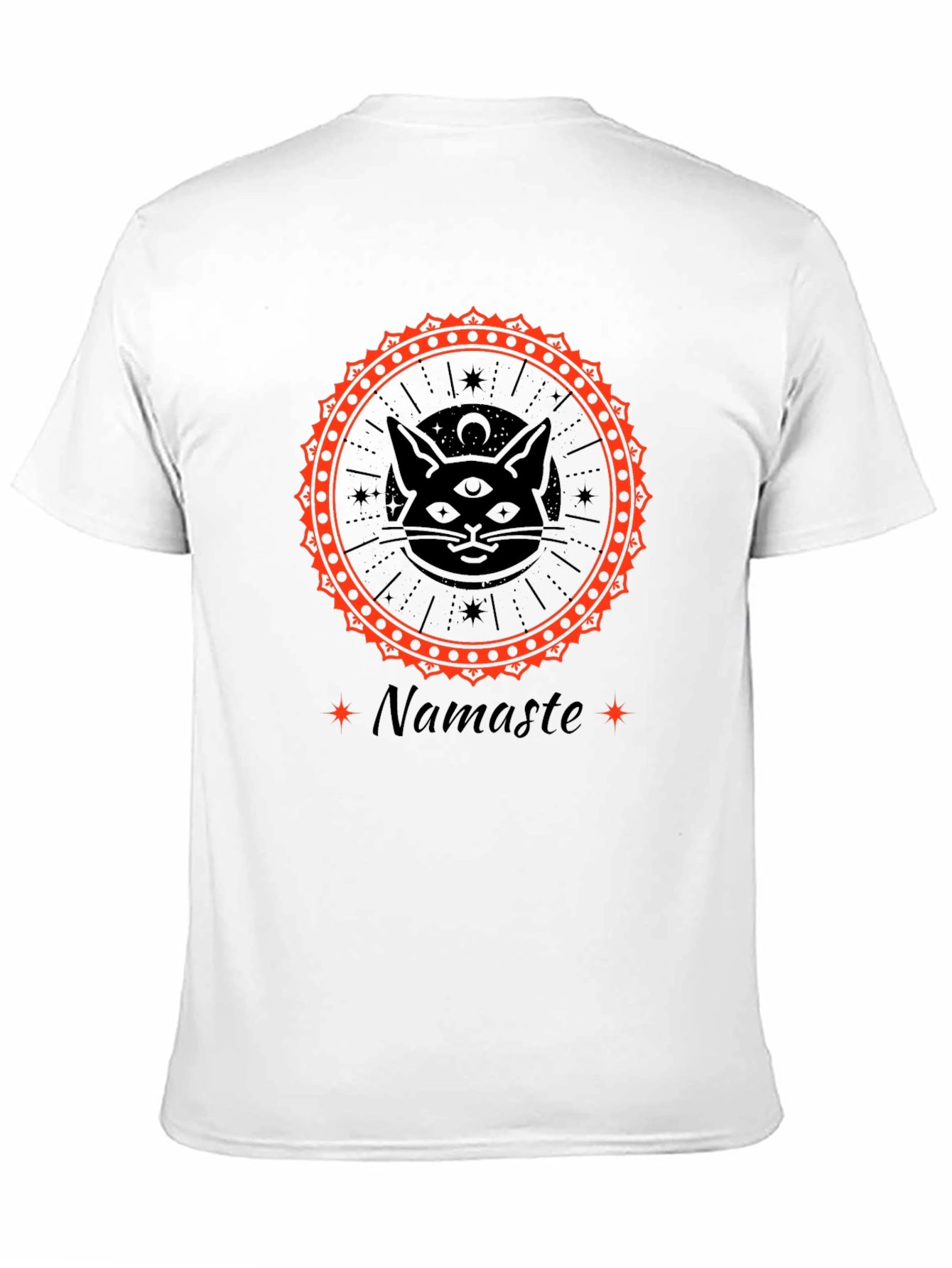 Mystic Cat Namaste Graphic Tee - Third Eye Design