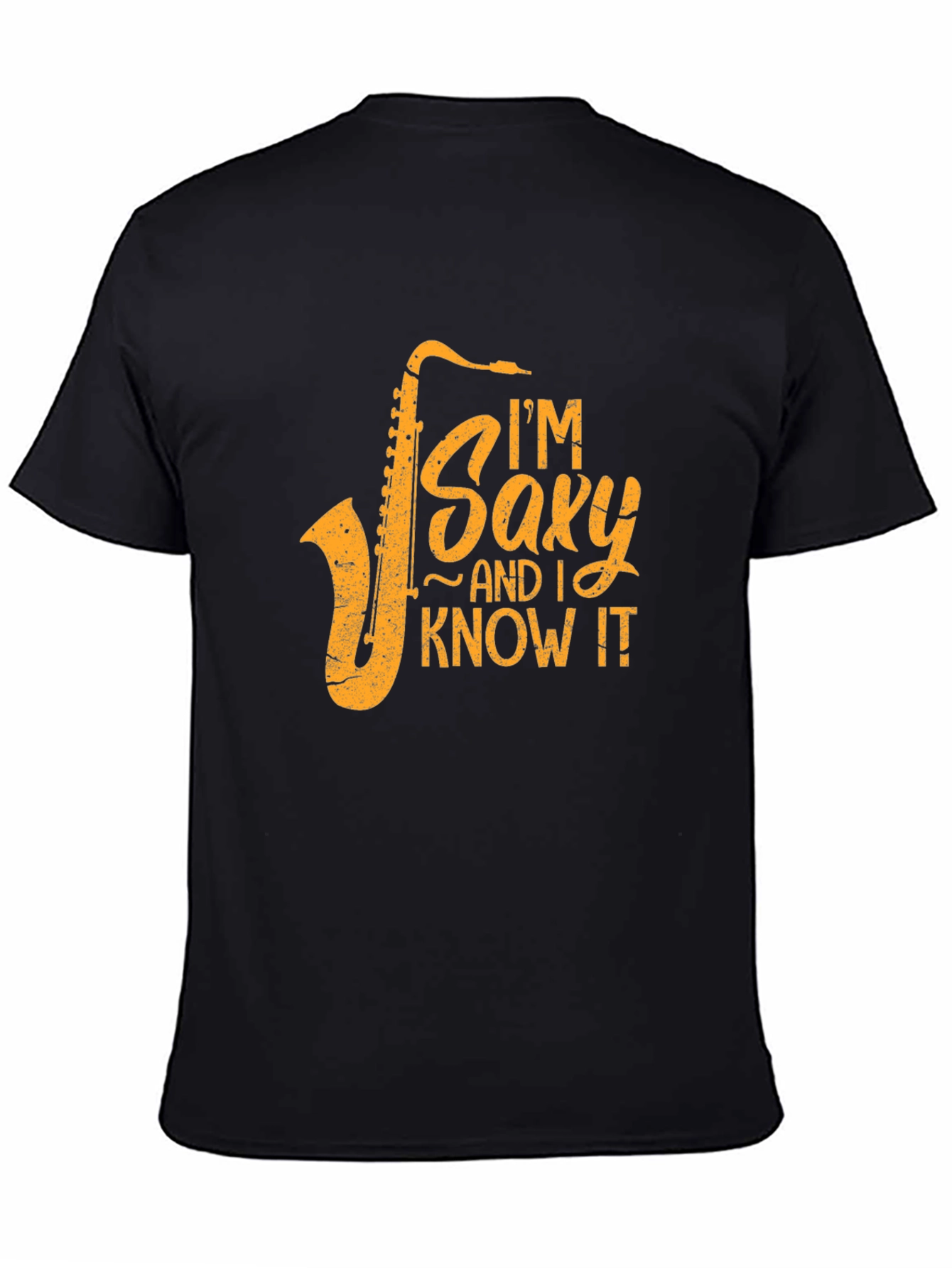 Im Saxy and I Know It Black Cotton Tee