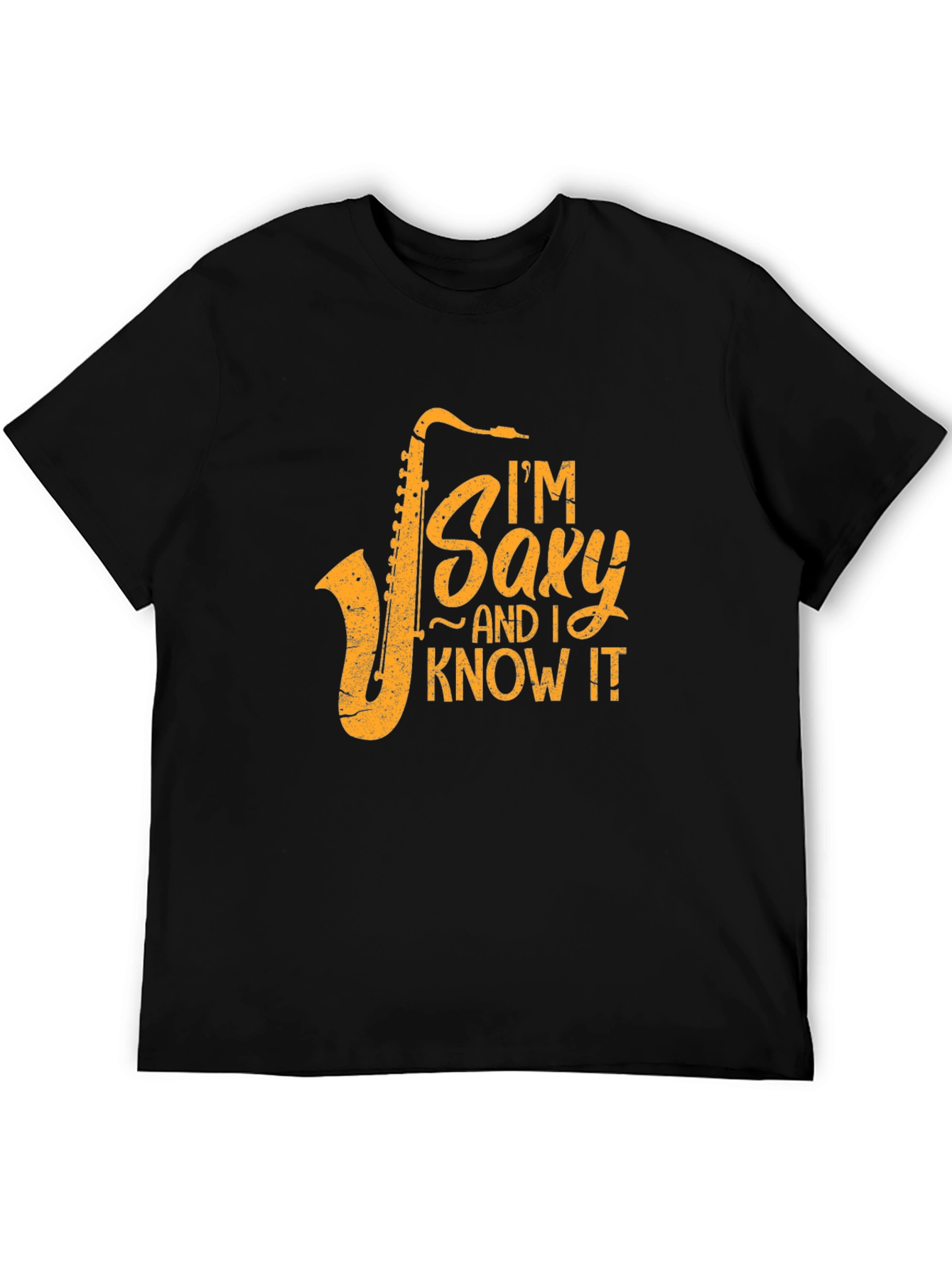 Im Saxy and I Know It Black Cotton Tee