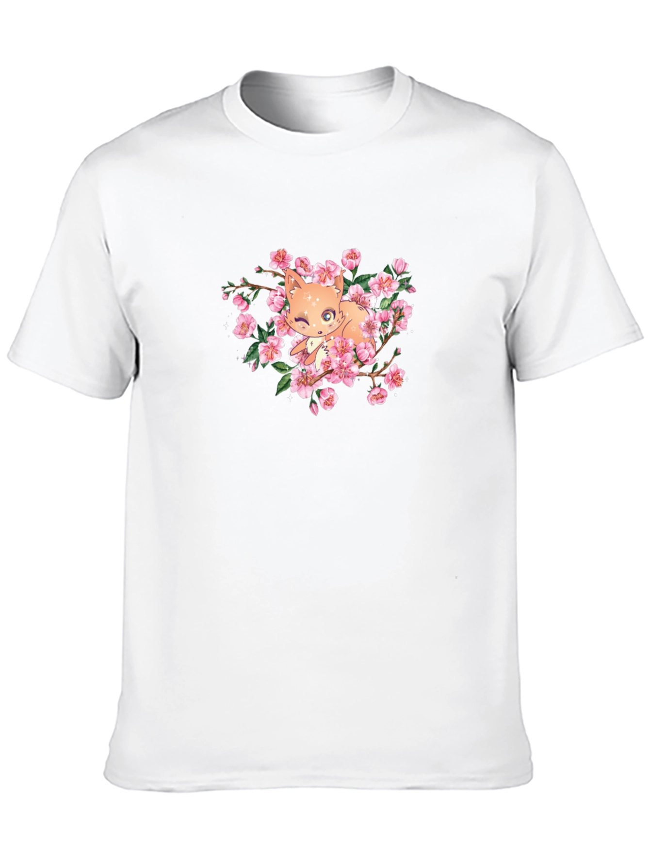 Fox and Cherry Blossom Graphic Tee