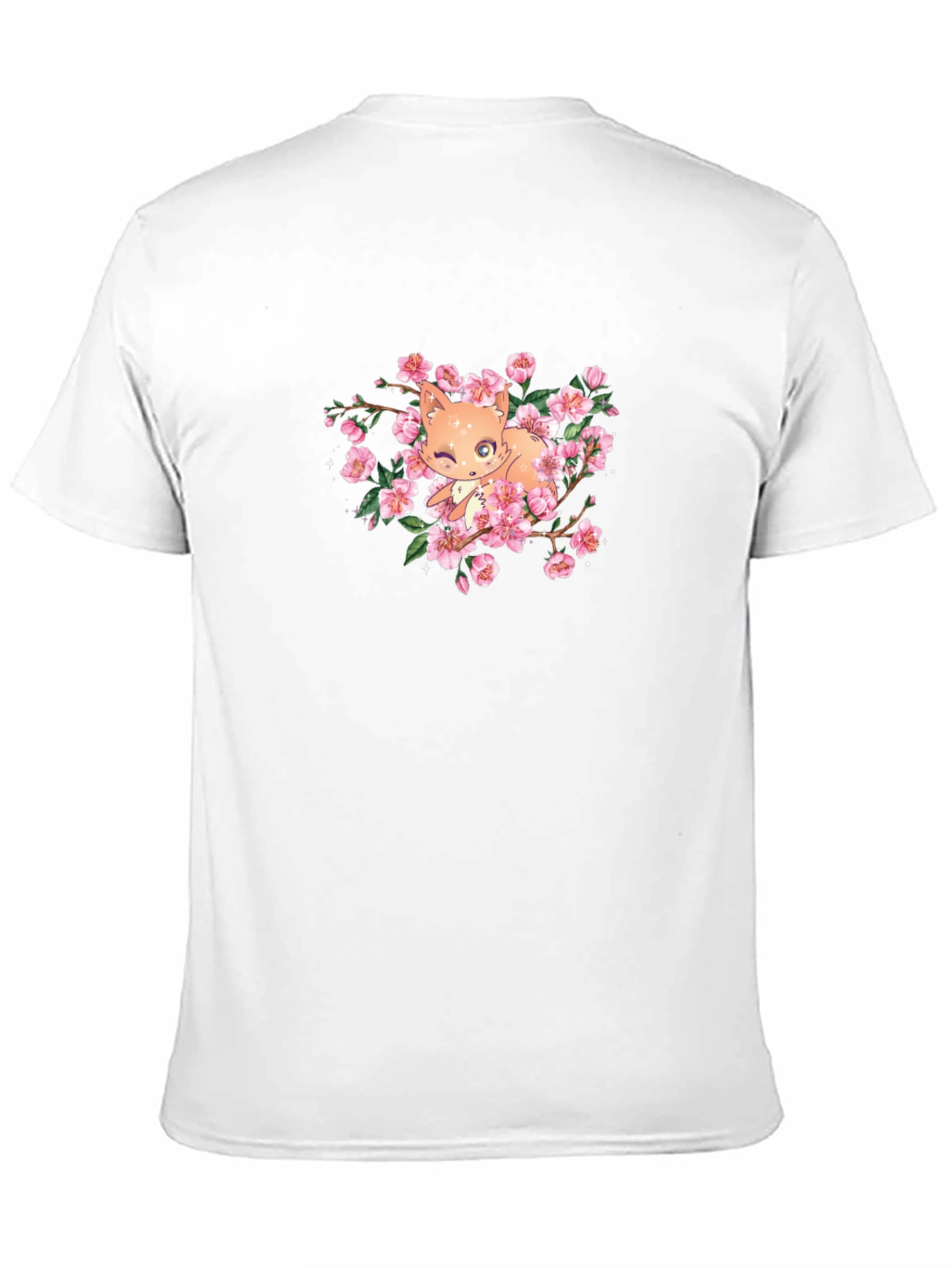 Fox and Cherry Blossom Graphic Tee