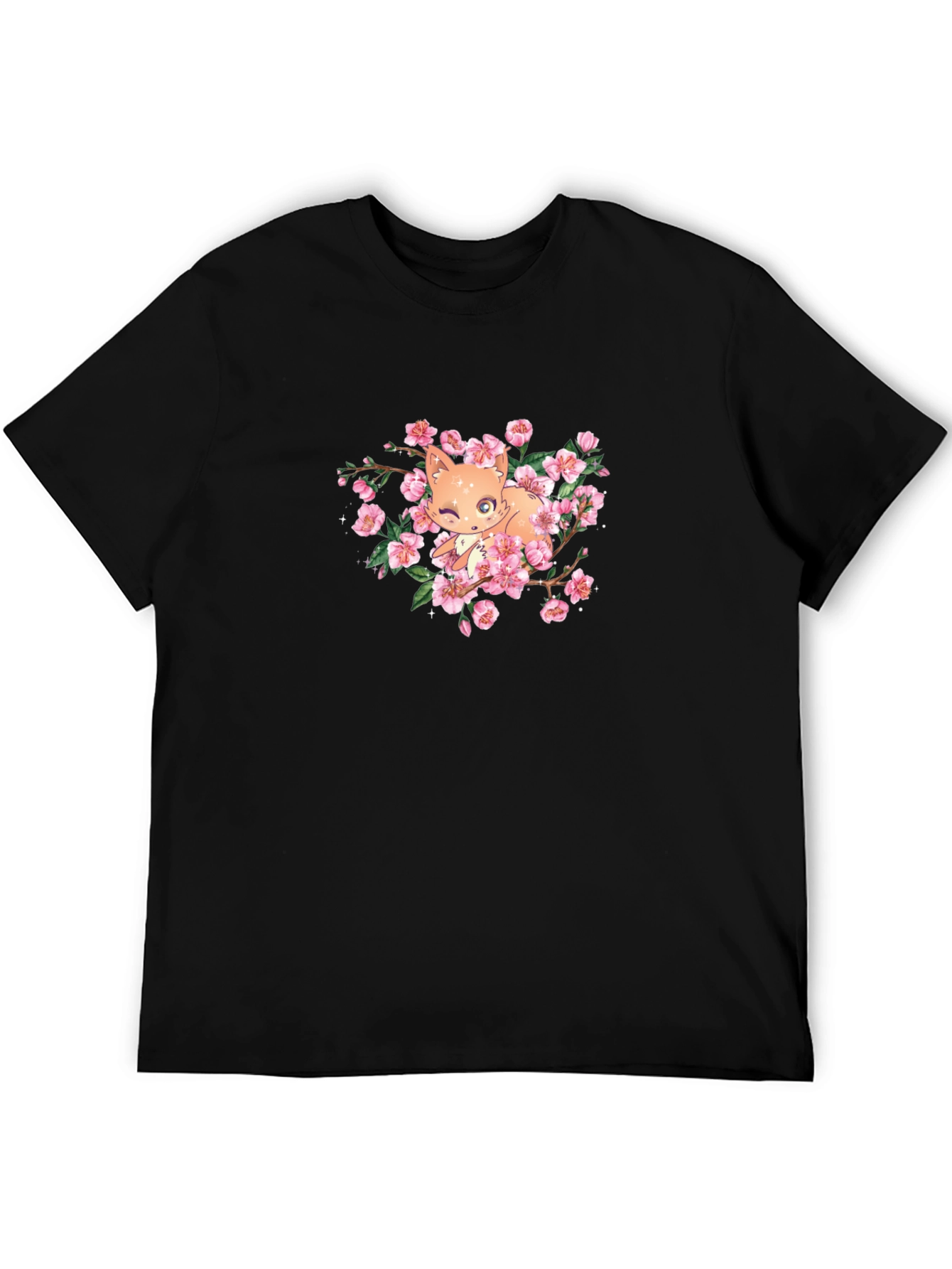 Fox and Cherry Blossom Graphic Tee