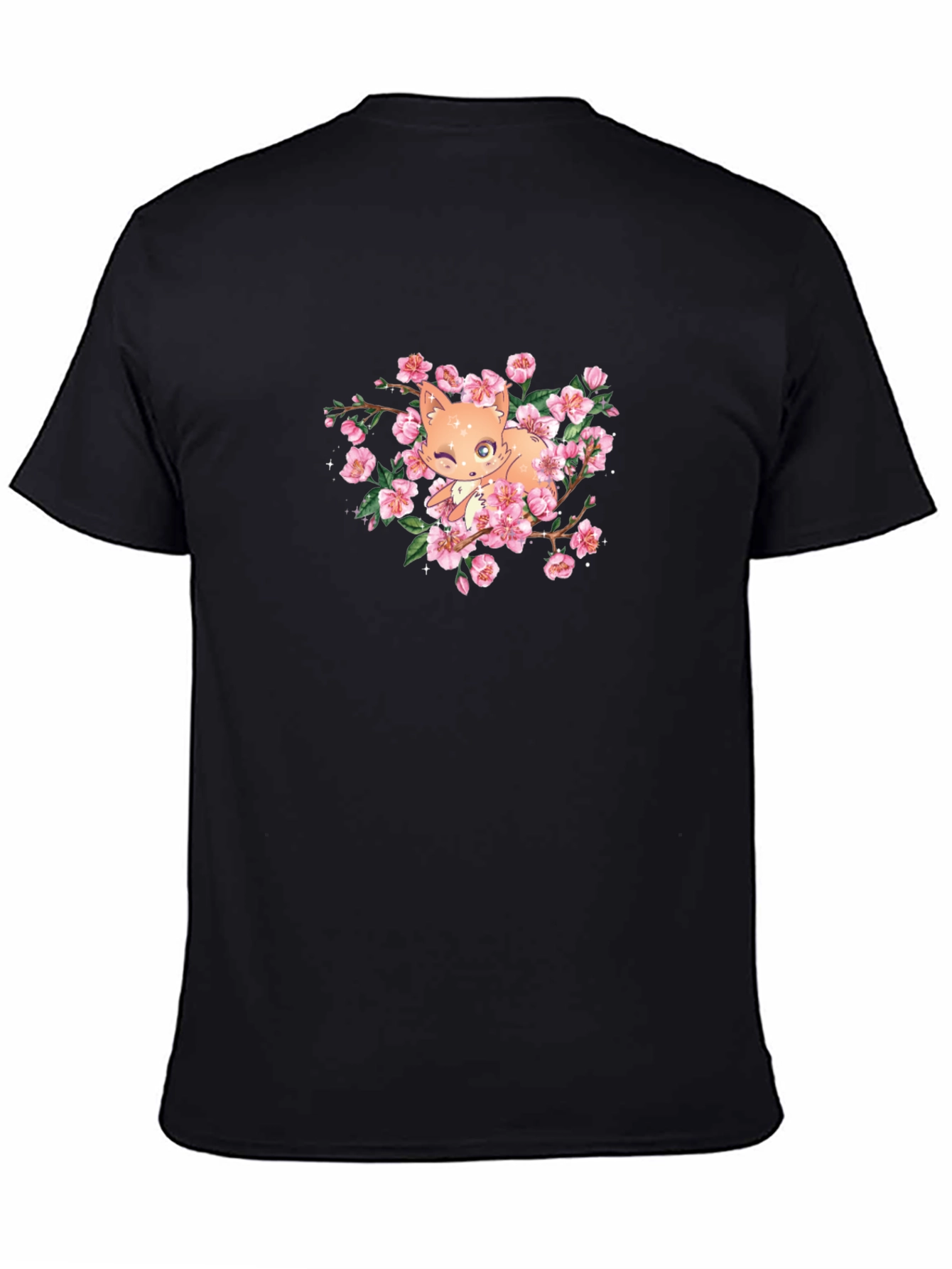 Fox and Cherry Blossom Graphic Tee