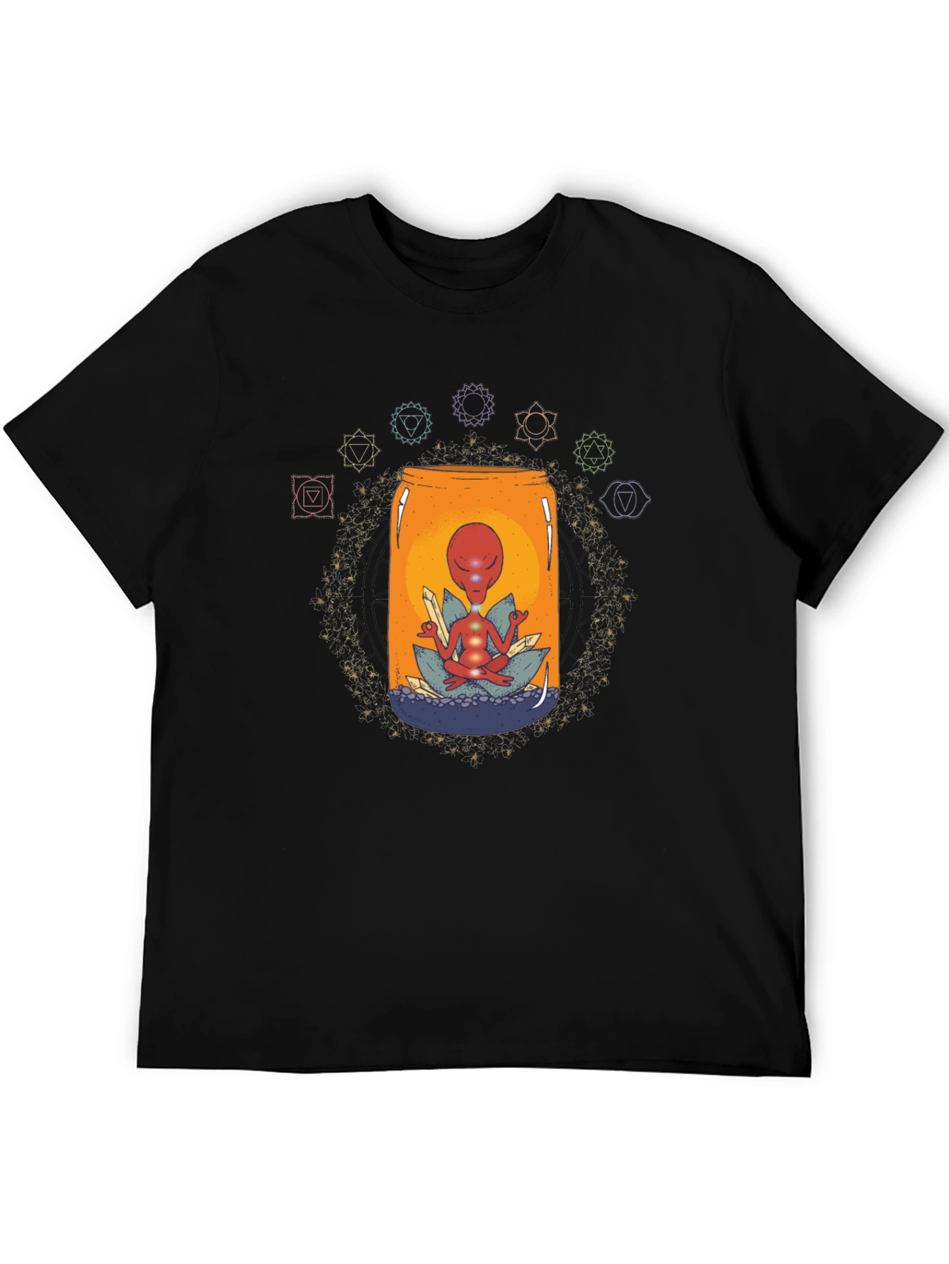 Meditating Alien T-Shirt - Cosmic Zen