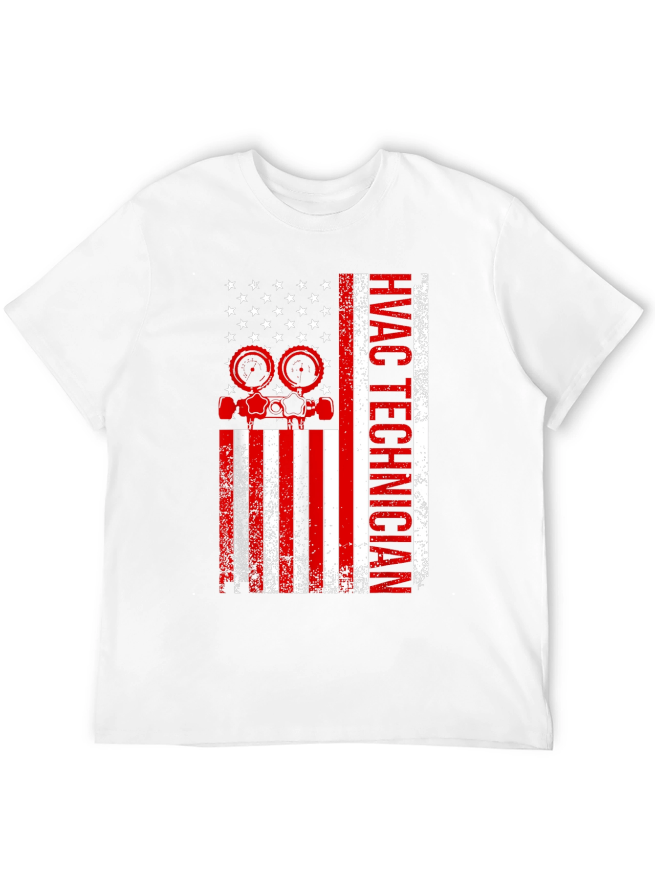 HVAC Technician American Flag Graphic T-Shirt