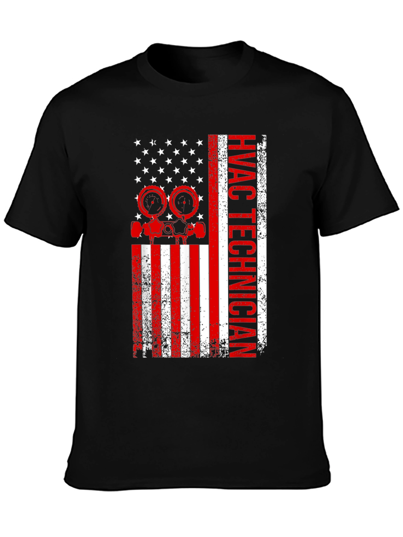 HVAC Technician American Flag Graphic T-Shirt