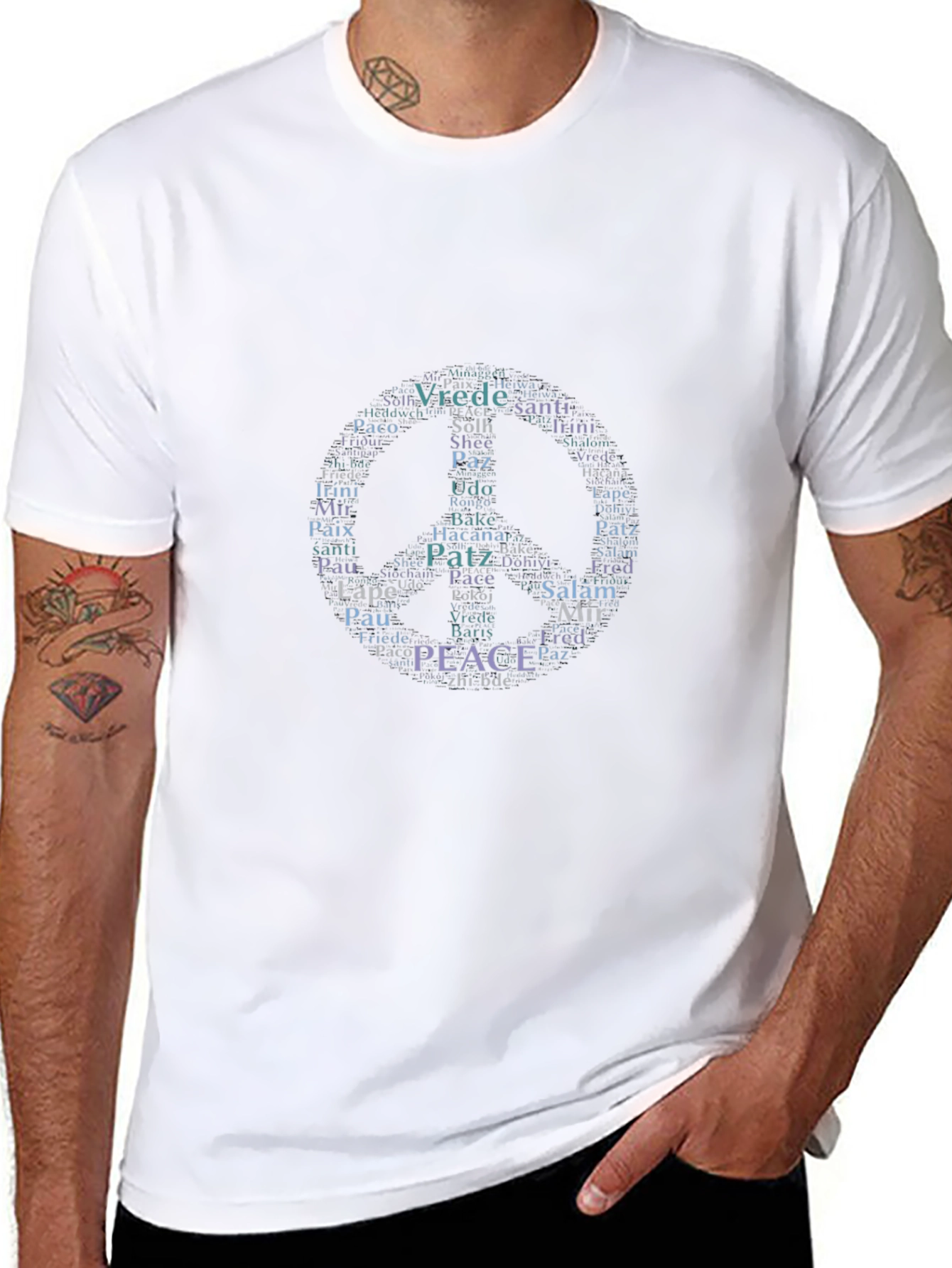 Peace Sign T-Shirt - Languages of Peace Graphic Tee