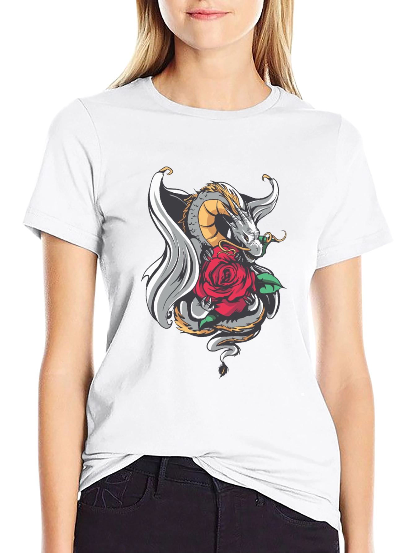 Dragon and Rose Graphic Tee