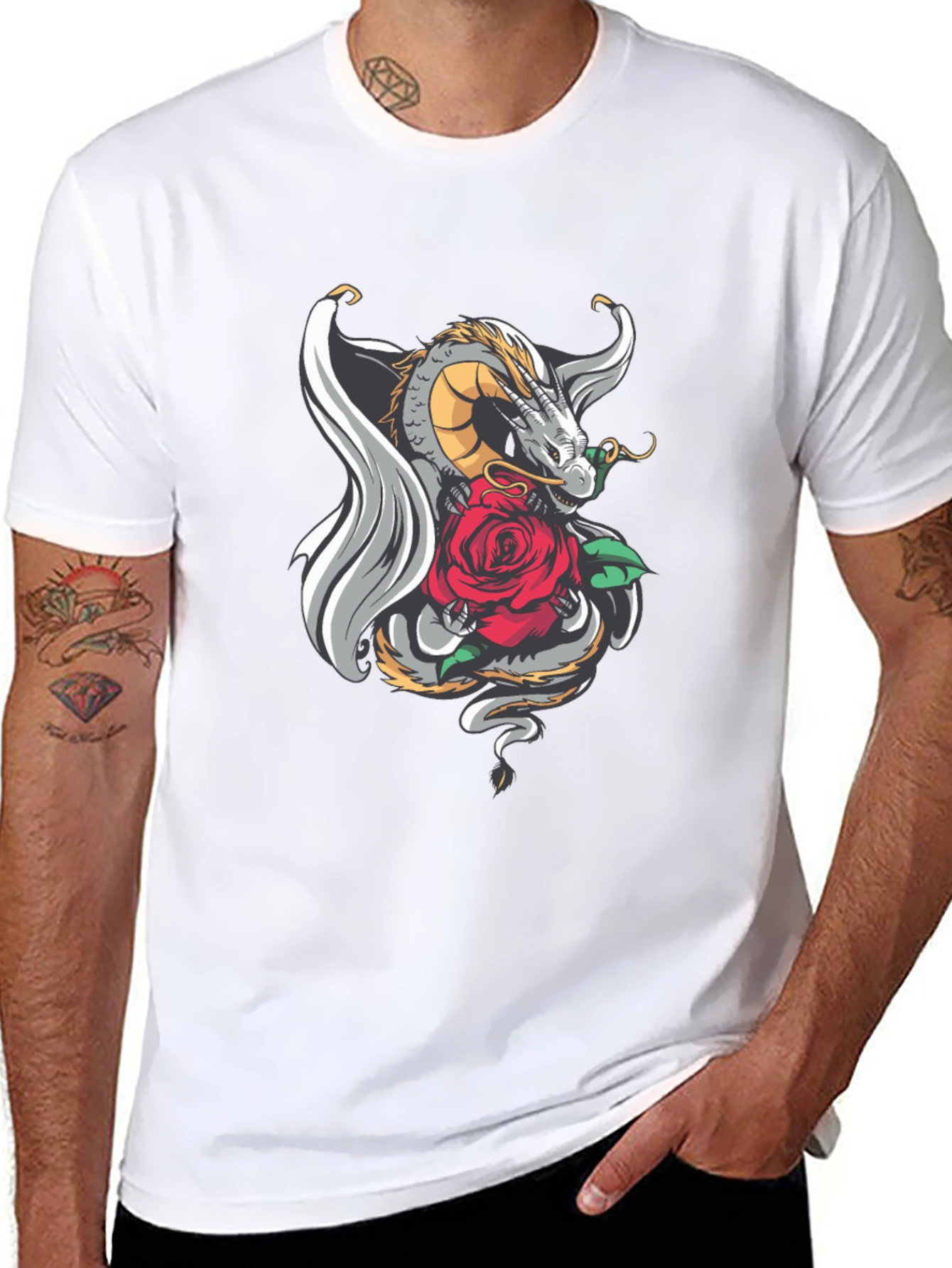 Dragon and Rose Graphic Tee
