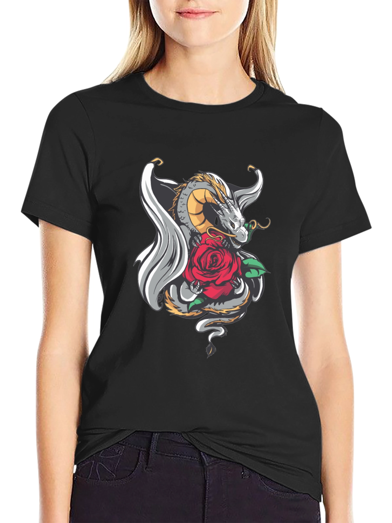 Dragon and Rose Graphic Tee