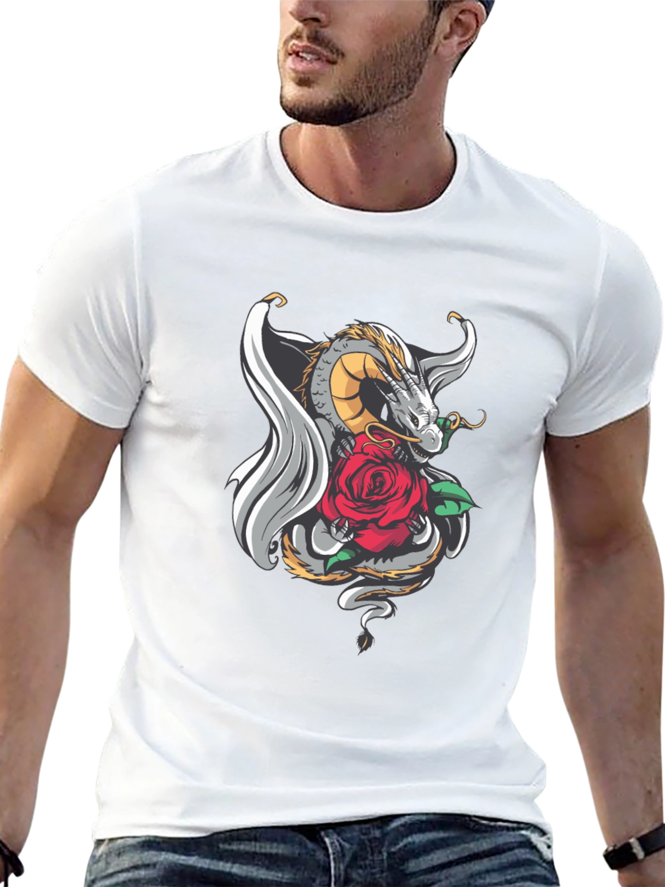 Dragon and Rose Graphic Tee