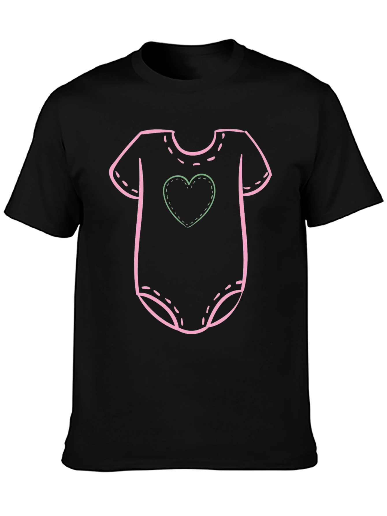 Baby Onesie Graphic Tee - Pink and Green