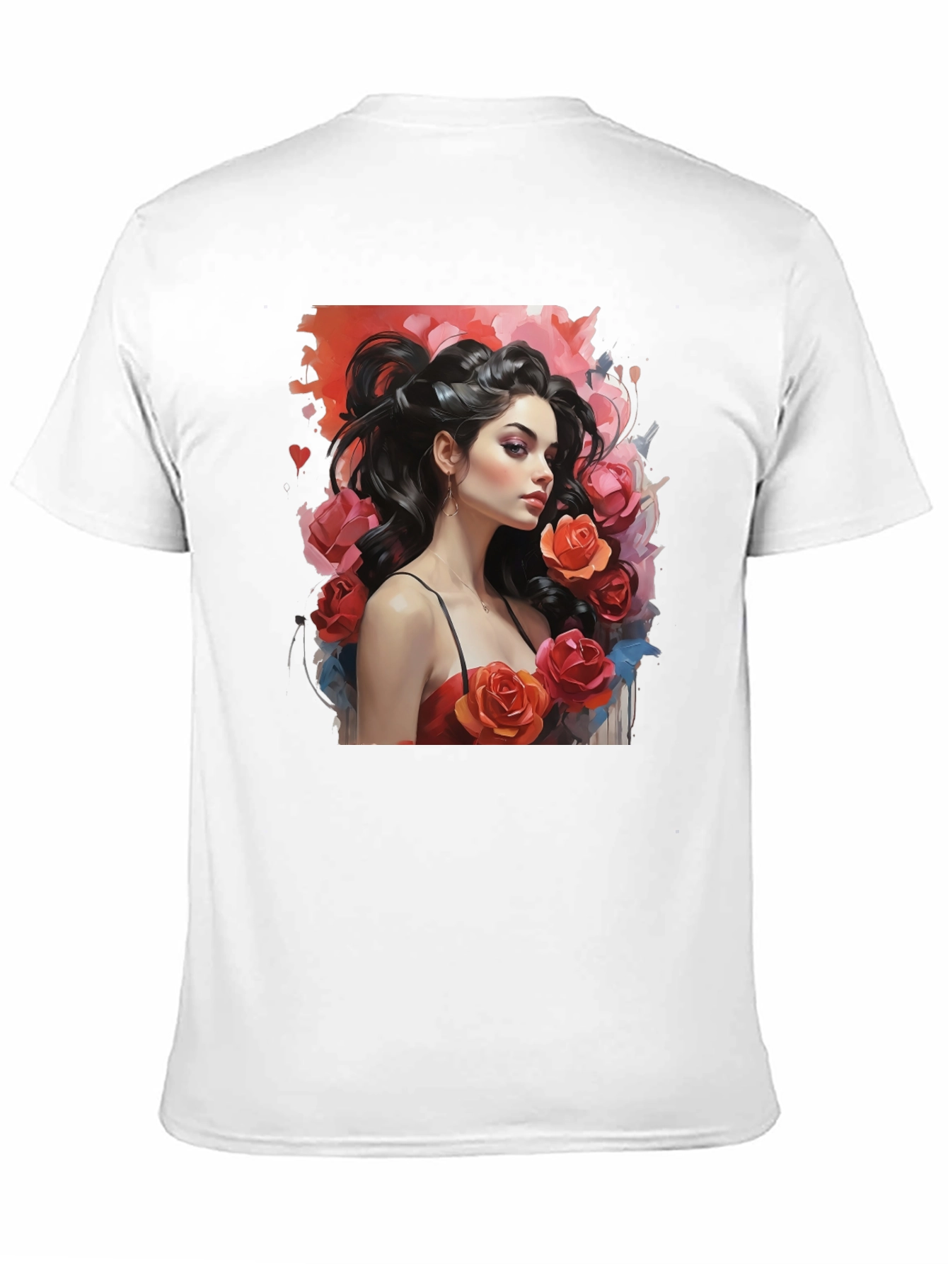 Floral Woman Graphic T-Shirt - Stylish Black Tee