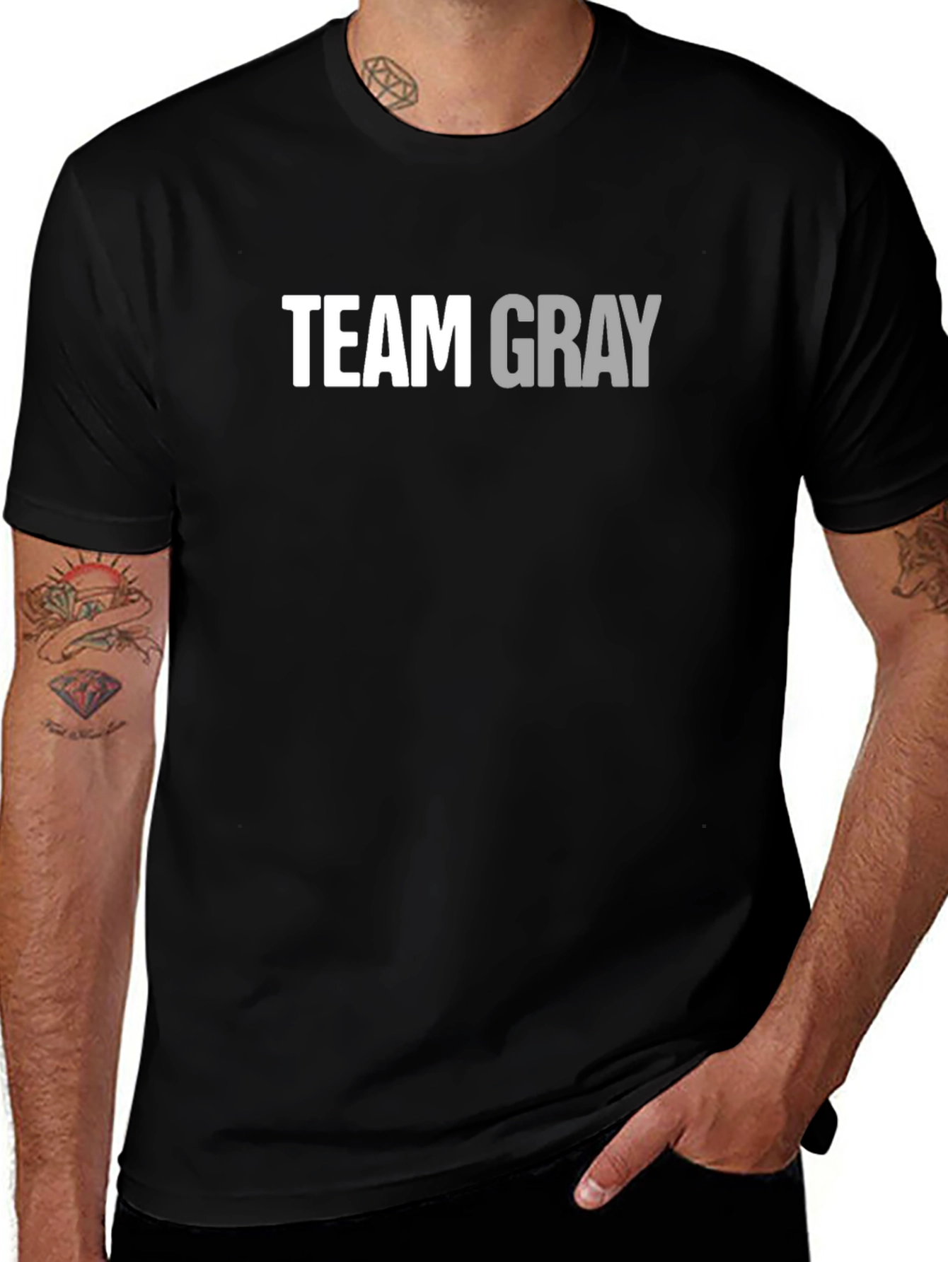 Team Gray Cotton Graphic T-Shirt