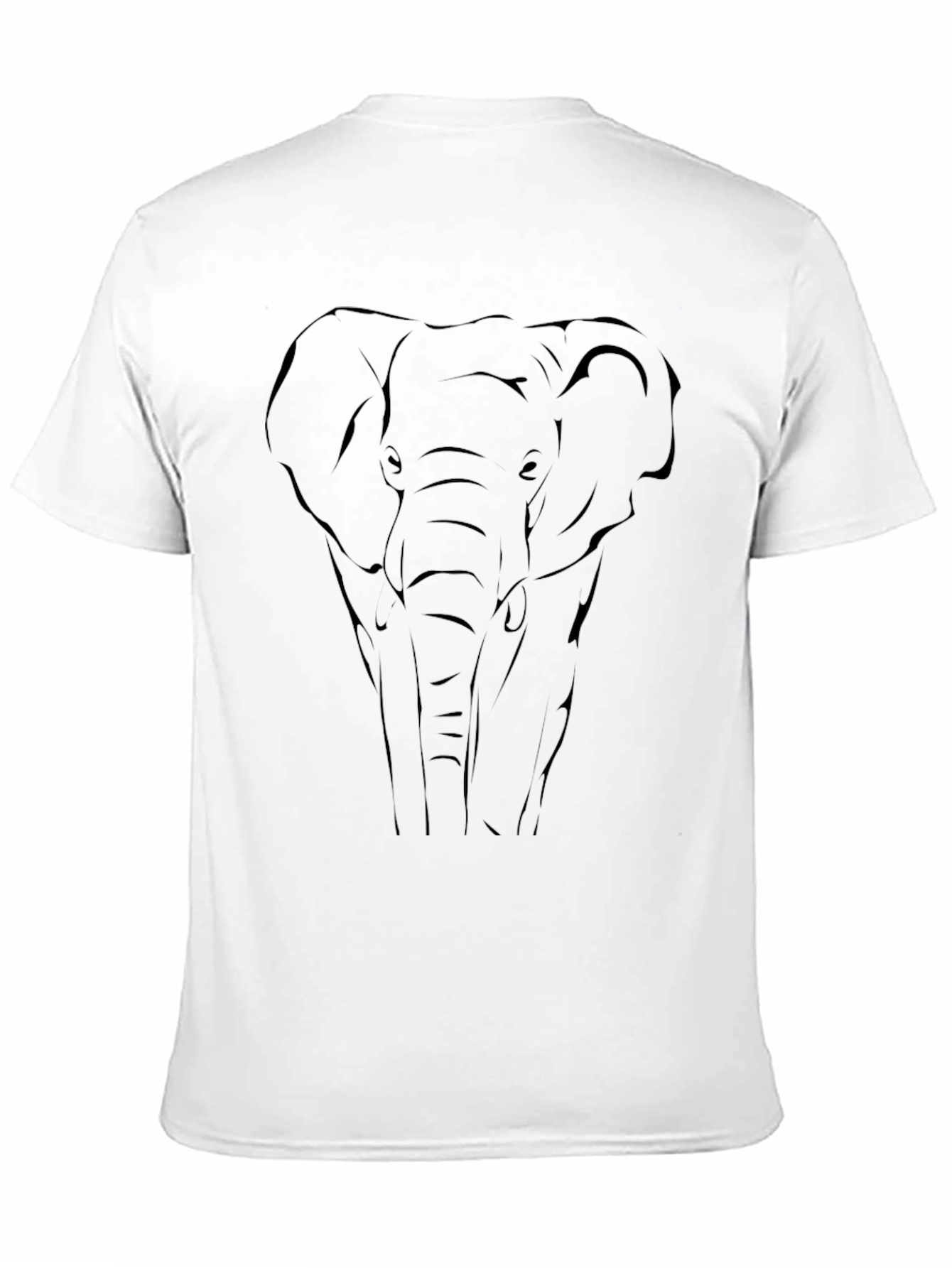Elephant Outline Graphic Tee - Black