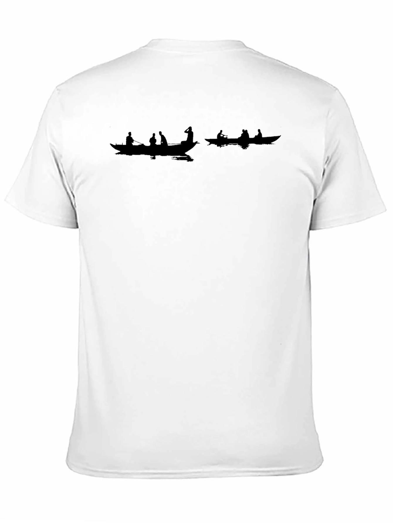 Mens Black Graphic T-Shirt - Boat Silhouette Design