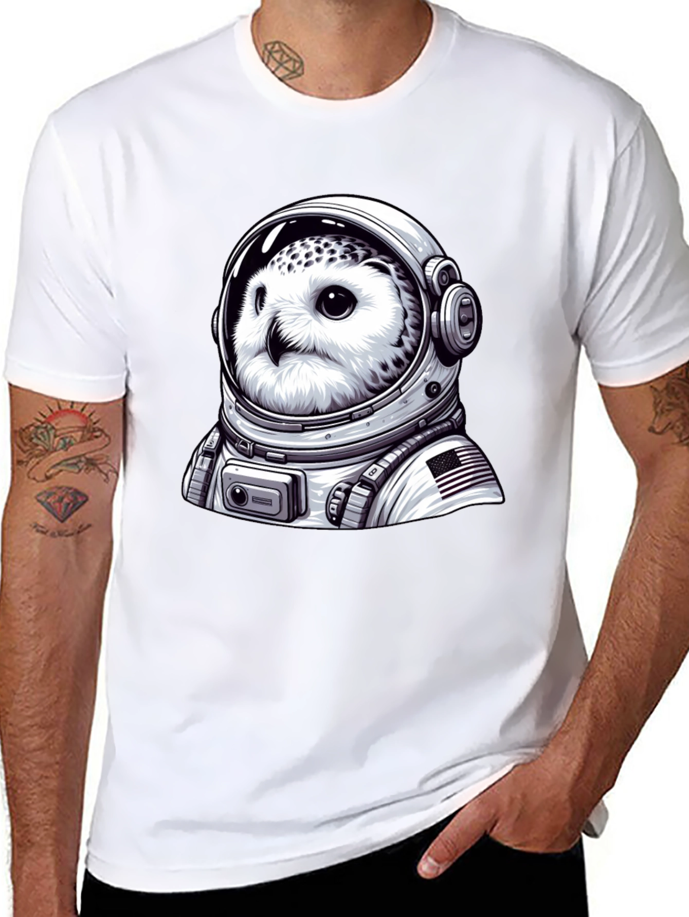 Owl Astronaut Graphic T-Shirt
