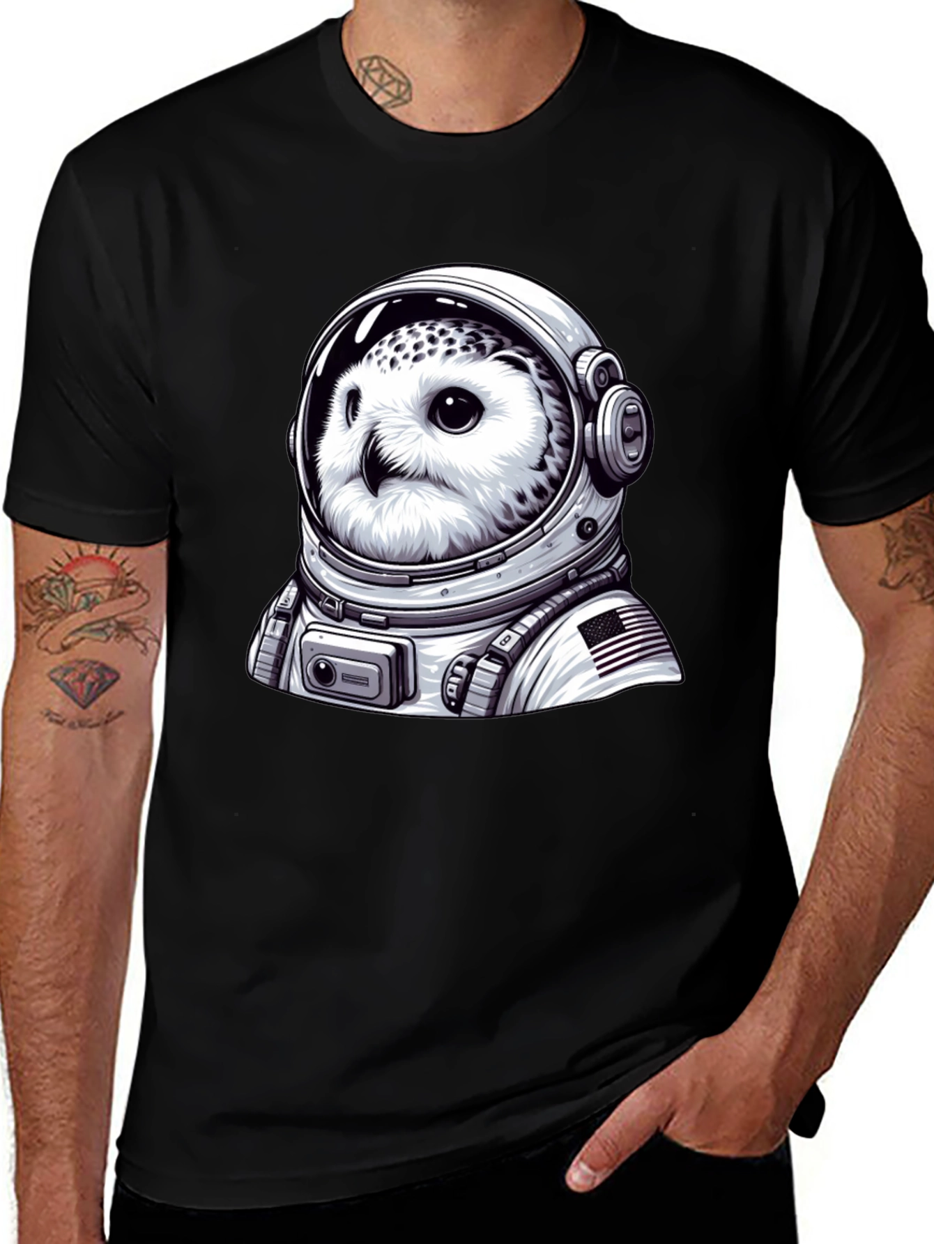 Owl Astronaut Graphic T-Shirt