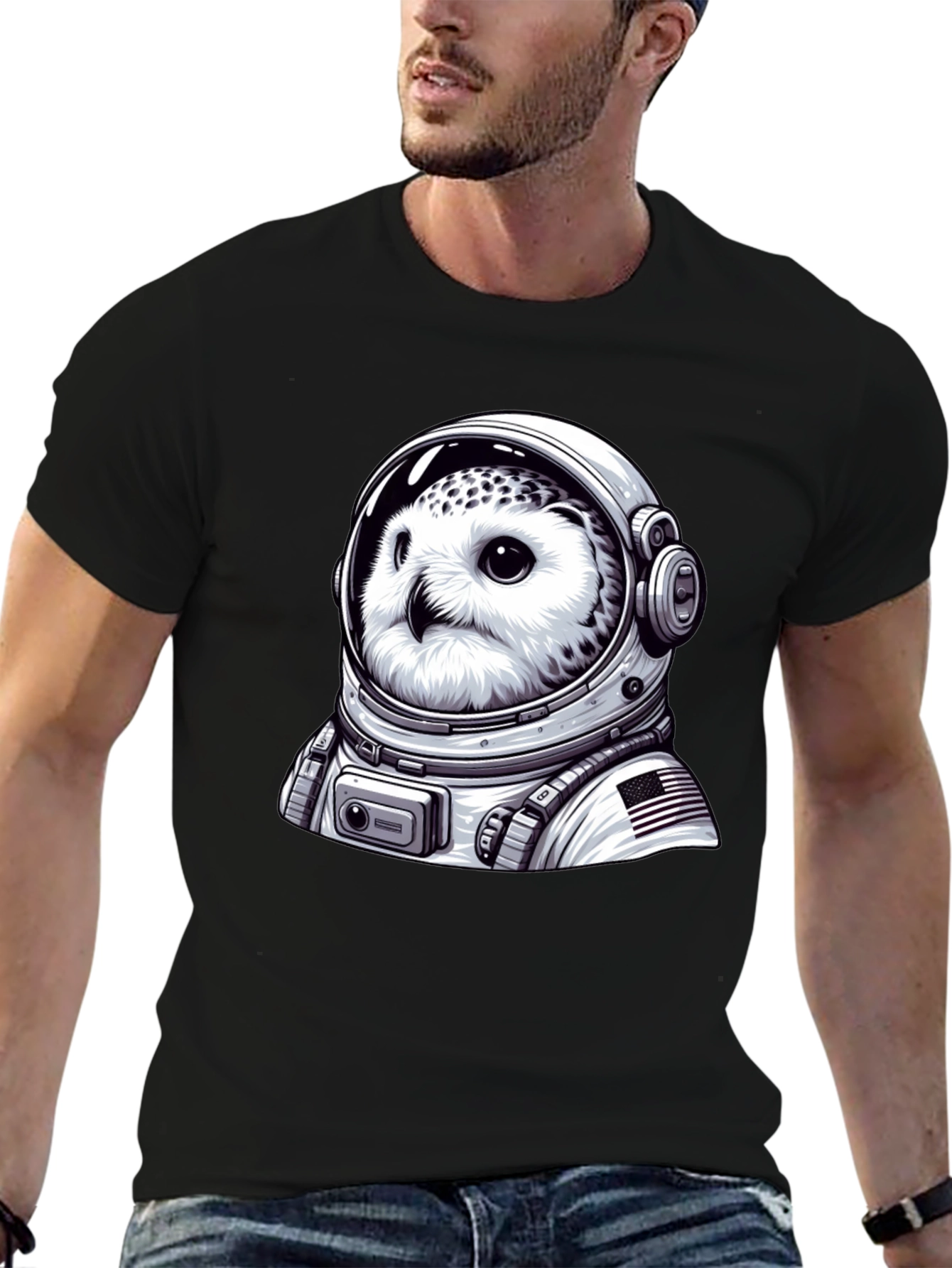 Owl Astronaut Graphic T-Shirt