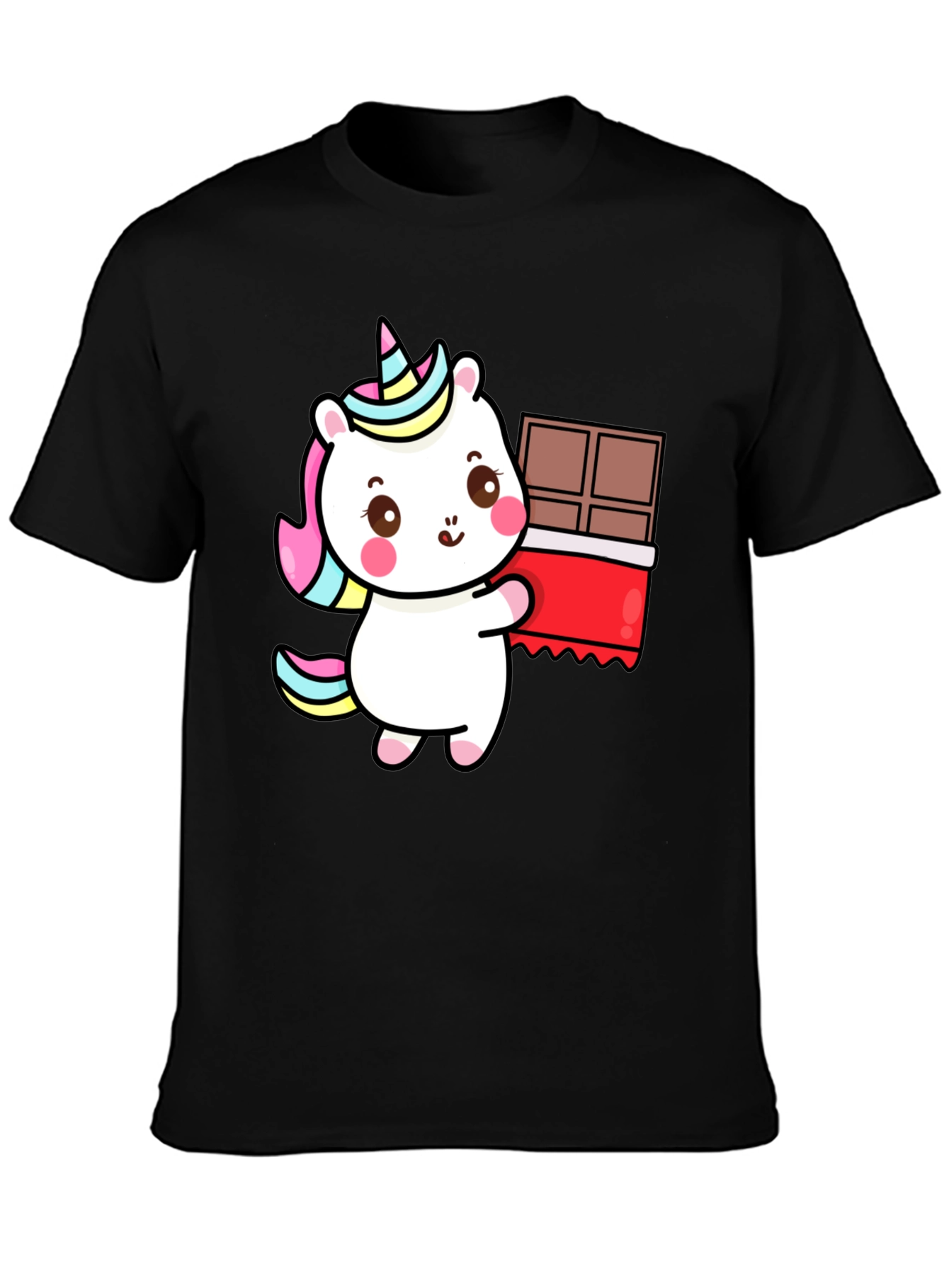 Unicorn Chocolate Bar Black T-Shirt