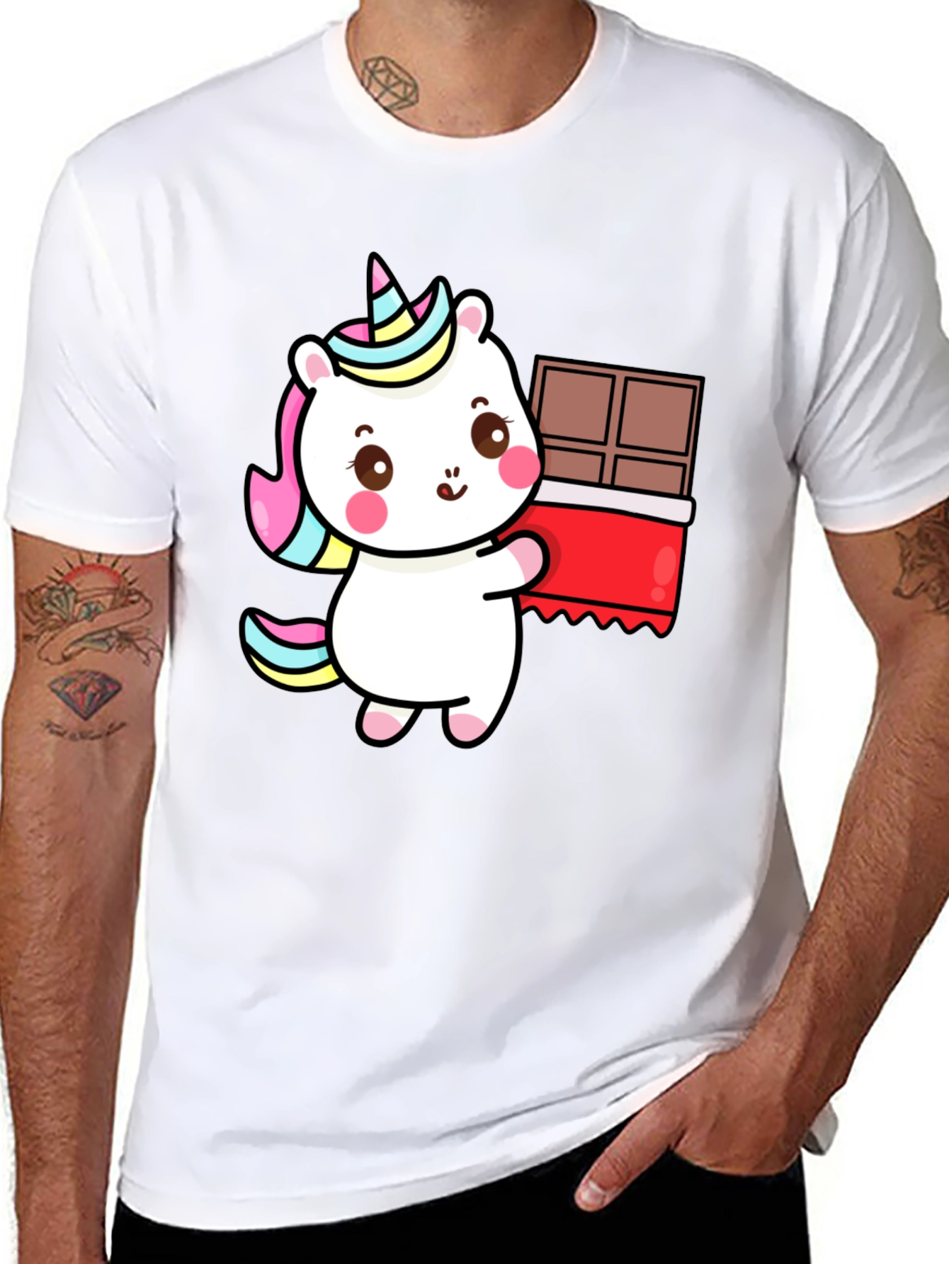 Unicorn Chocolate Bar Black T-Shirt
