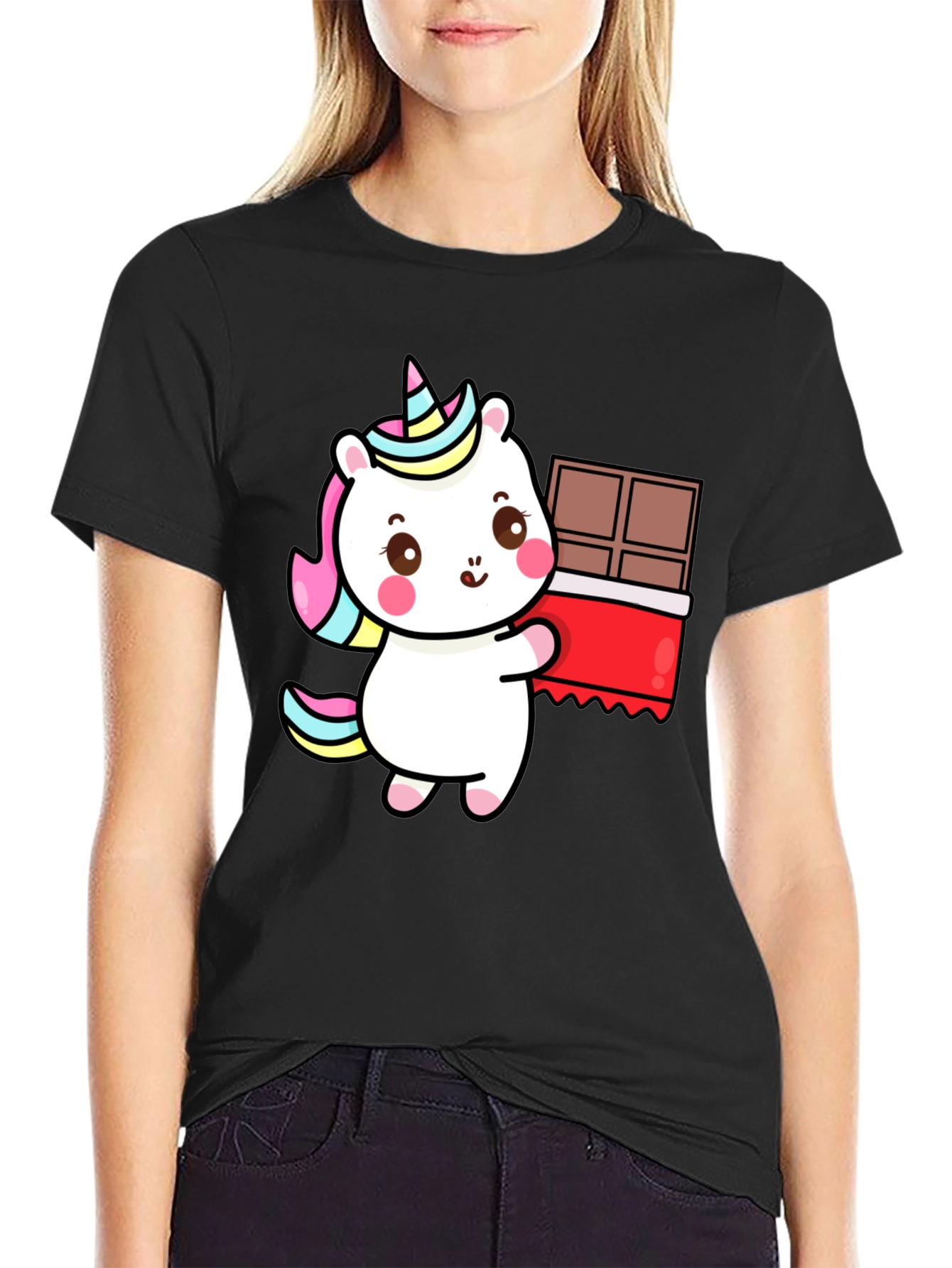 Unicorn Chocolate Bar Black T-Shirt