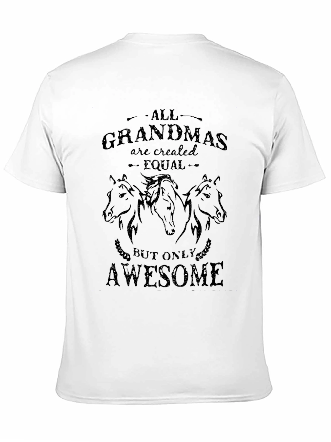 Grandma Horse Graphic Black T-Shirt