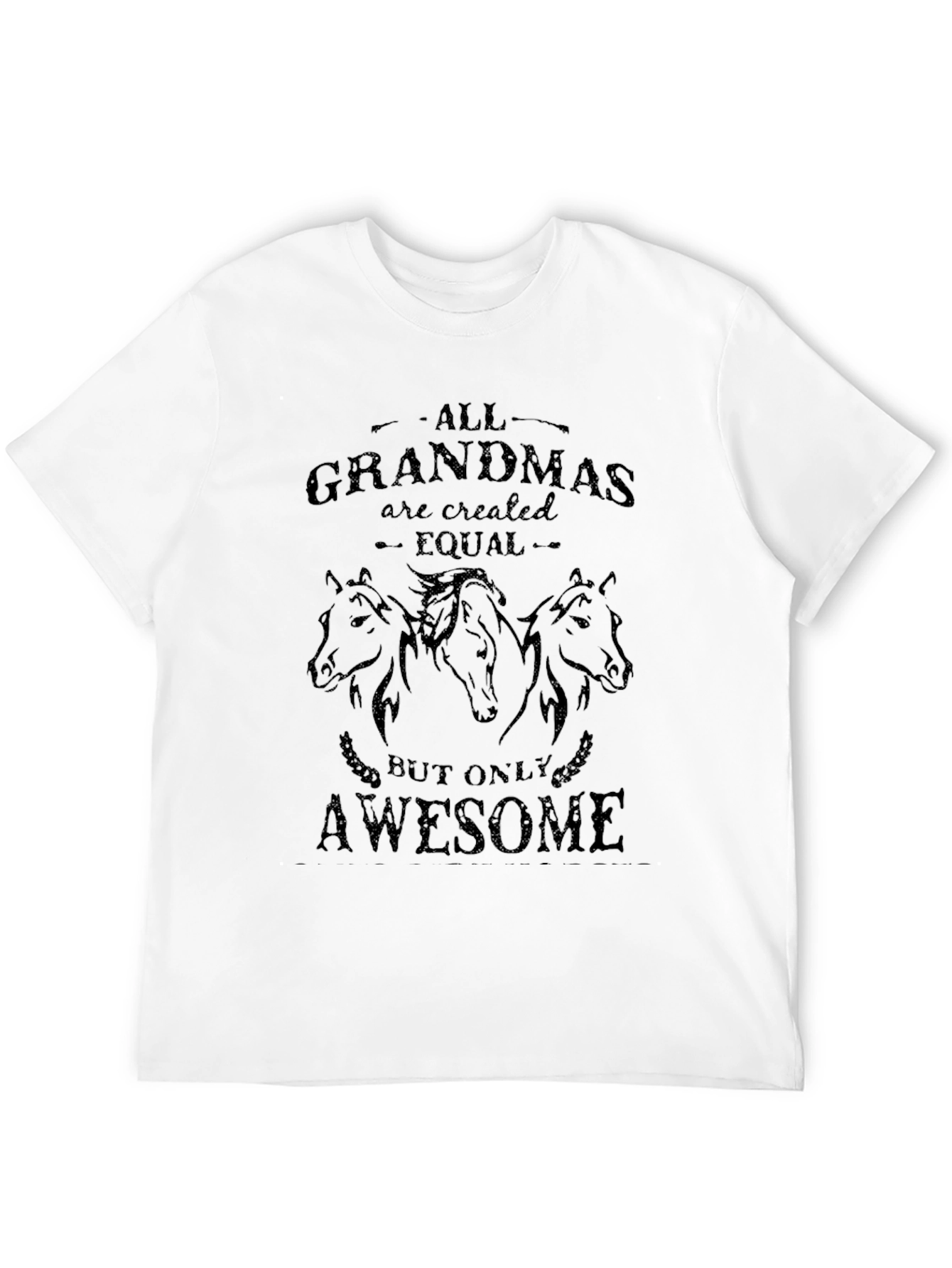 Grandma Horse Graphic Black T-Shirt