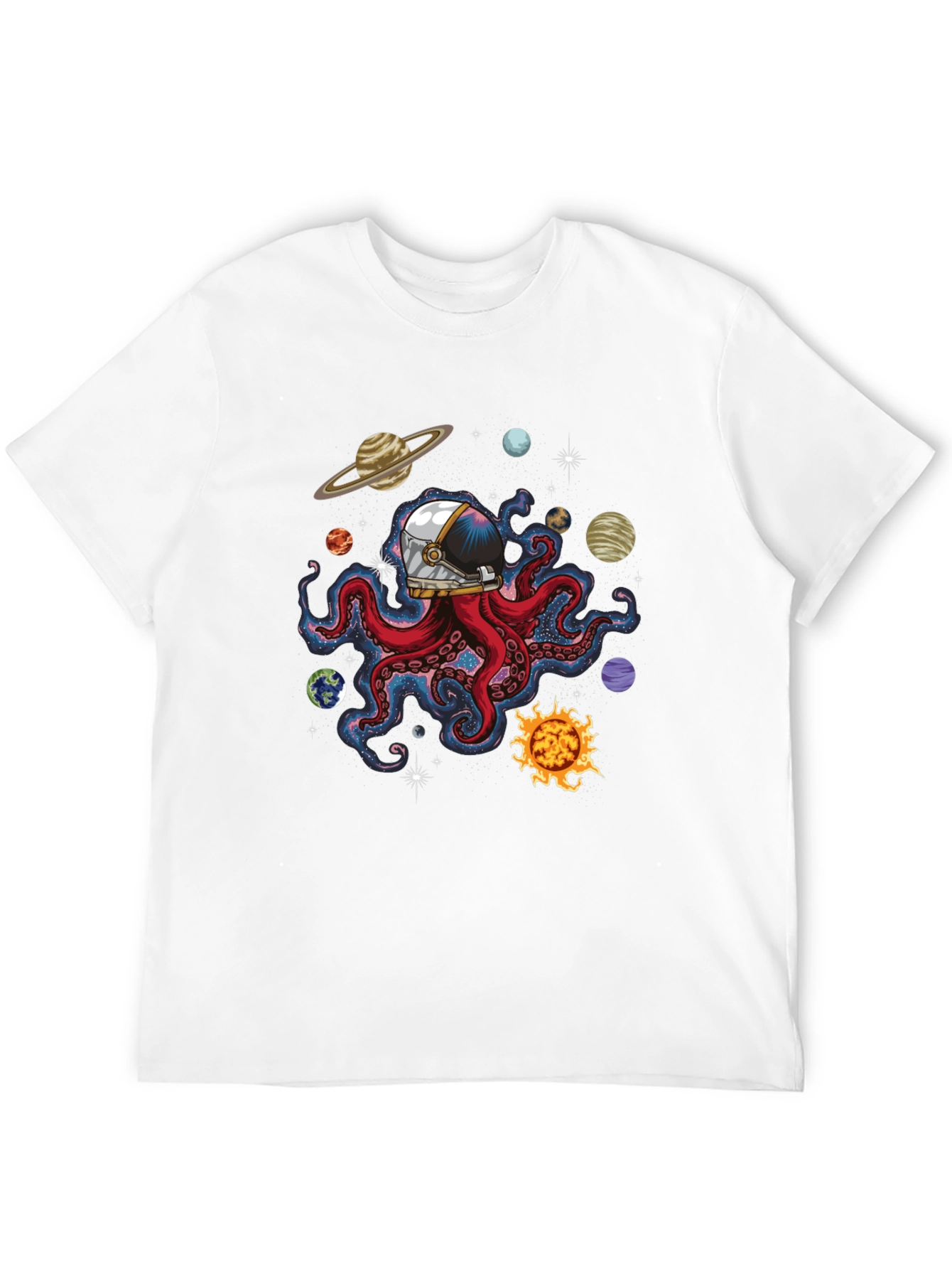 Space Octopus Graphic Tee - Black