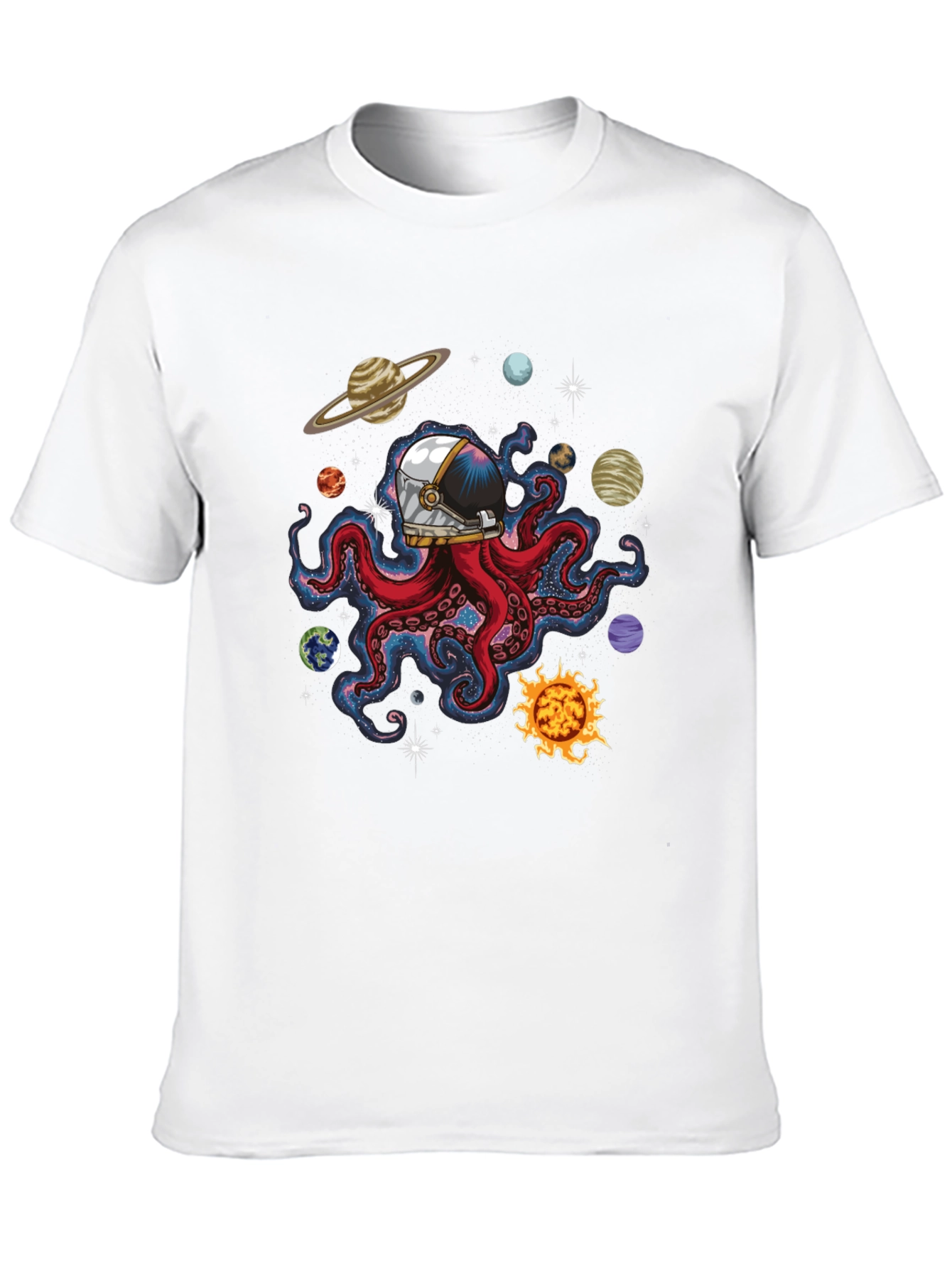 Space Octopus Graphic Tee - Black