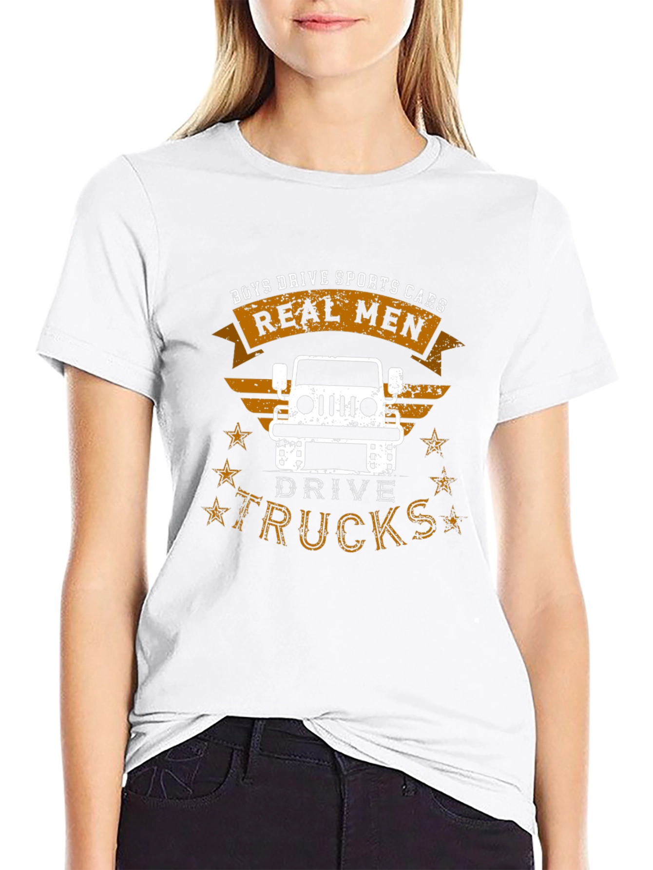 Real Men Drive Trucks Graphic T-Shirt