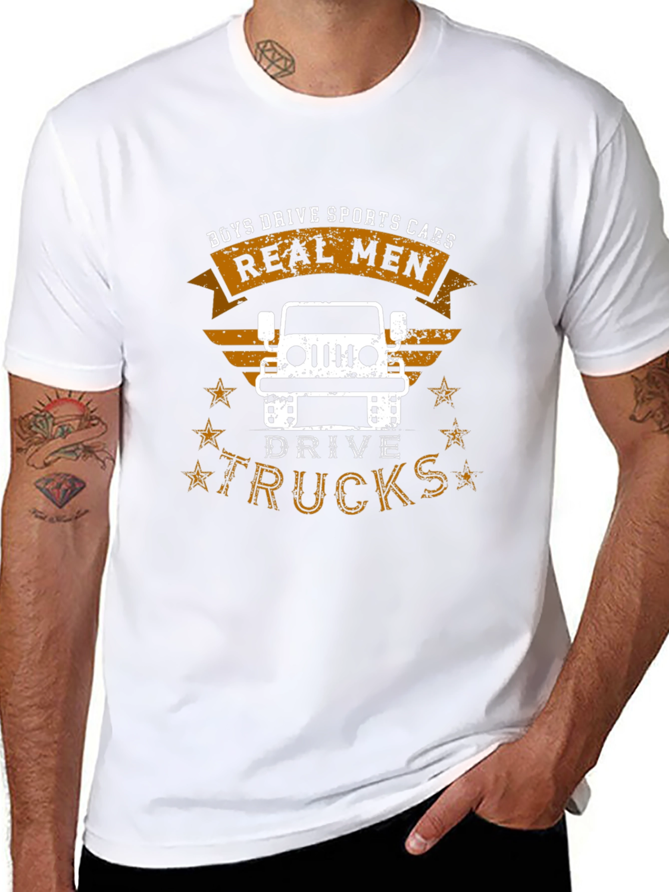 Real Men Drive Trucks Graphic T-Shirt