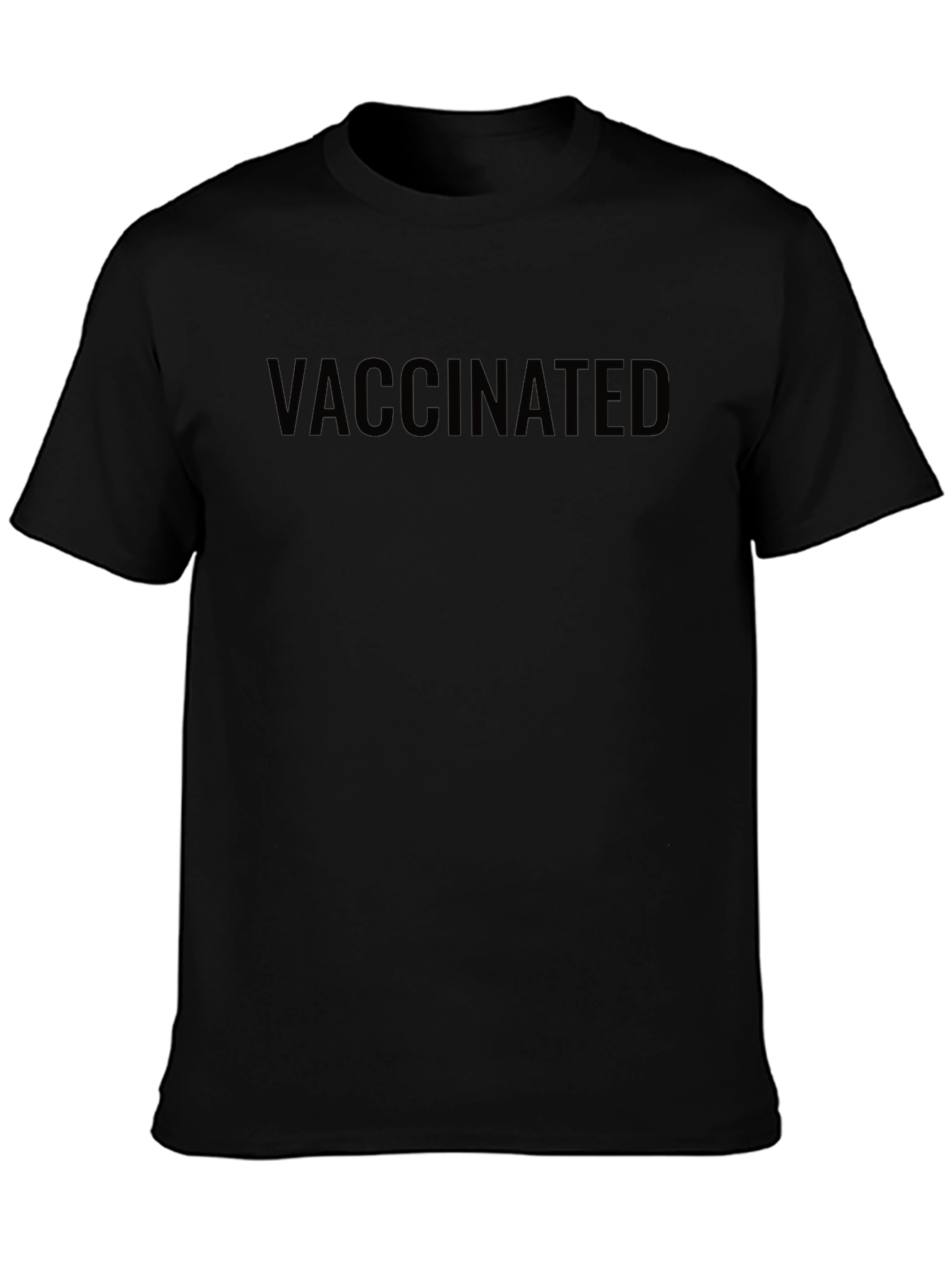 Vaccinated Crew Neck Tee - Black