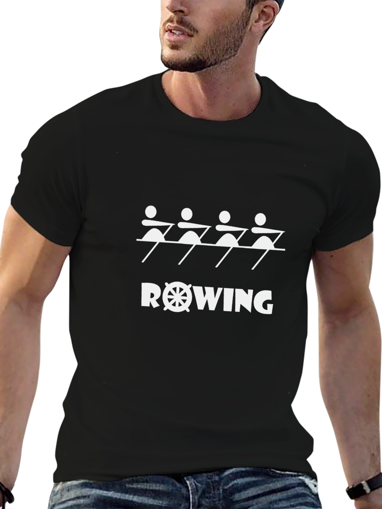 Rowing Team Black T-Shirt