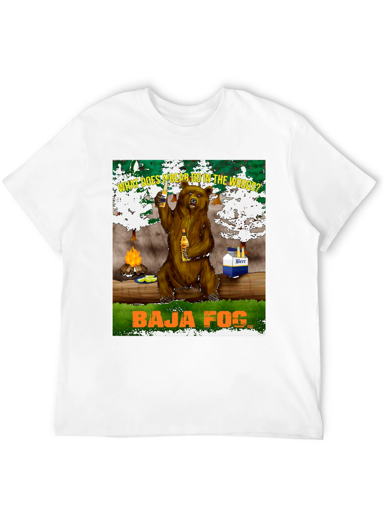 Baja Fog Bear in the Woods T-Shirt