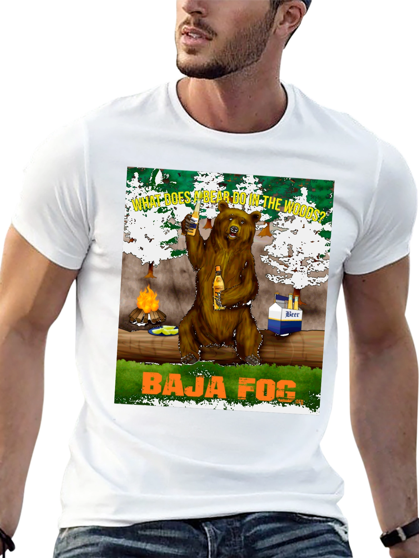 Baja Fog Bear in the Woods T-Shirt