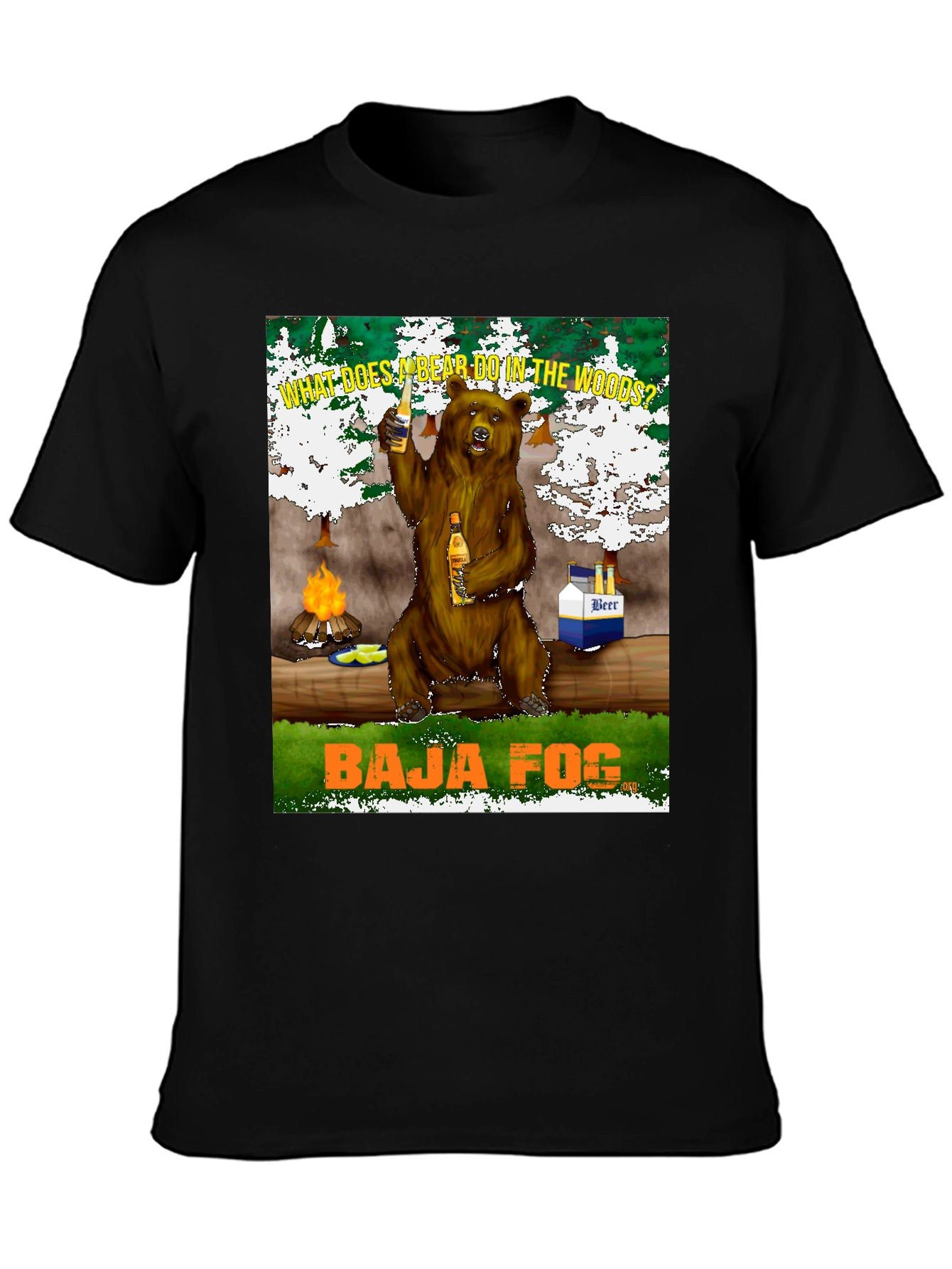 Baja Fog Bear in the Woods T-Shirt