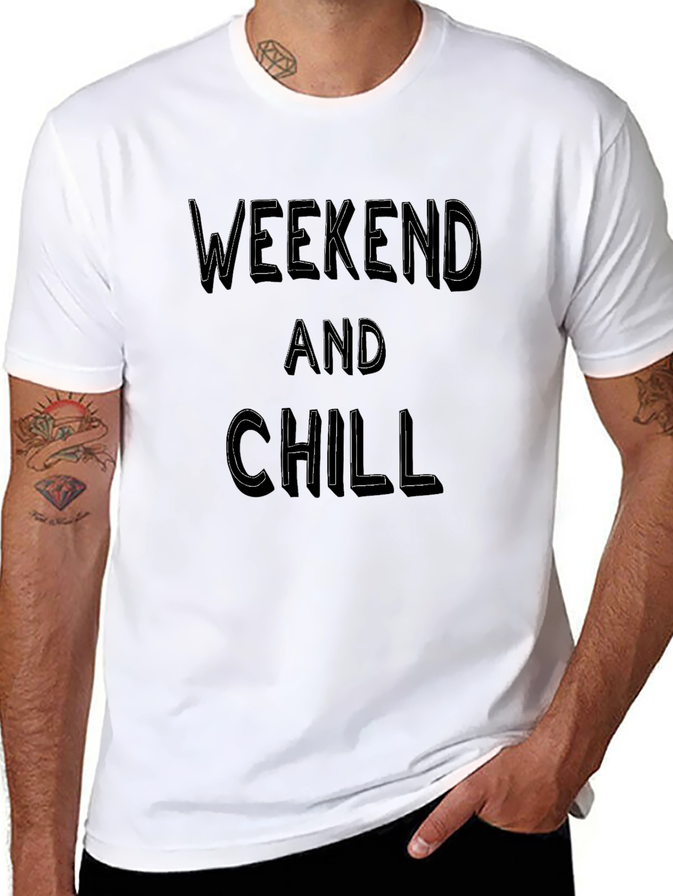 Weekend and Chill Black Graphic Tee