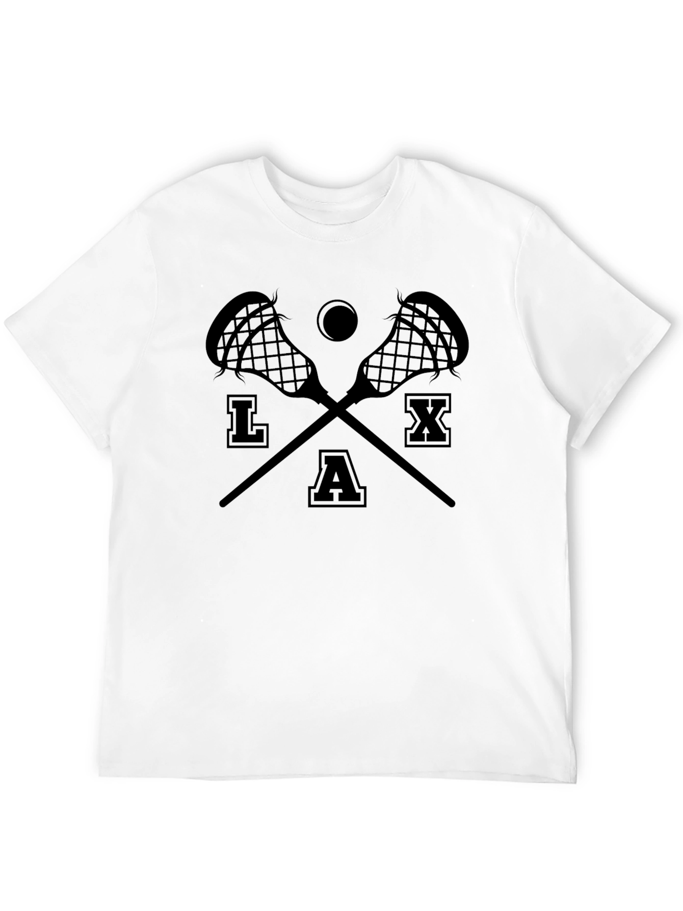 Mens Black Lacrosse Graphic T-Shirt