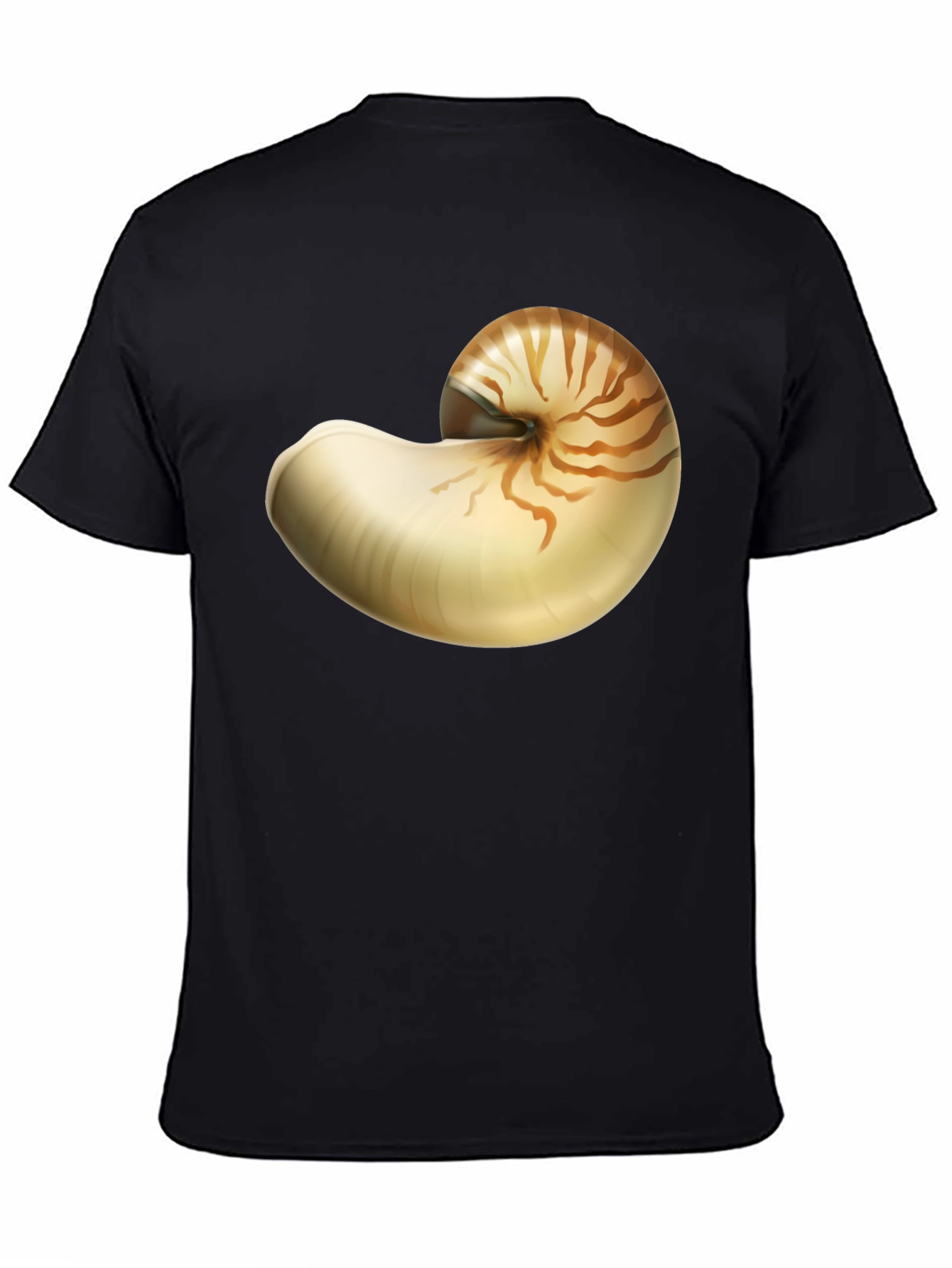 Nautilus Shell Graphic Tee - Black Cotton Blend
