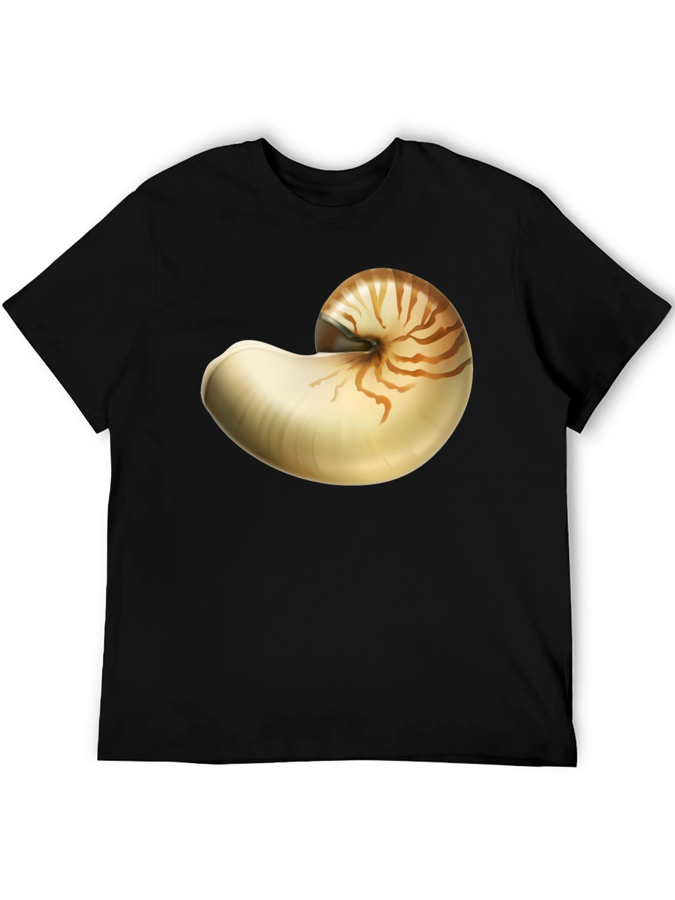 Nautilus Shell Graphic Tee - Black Cotton Blend